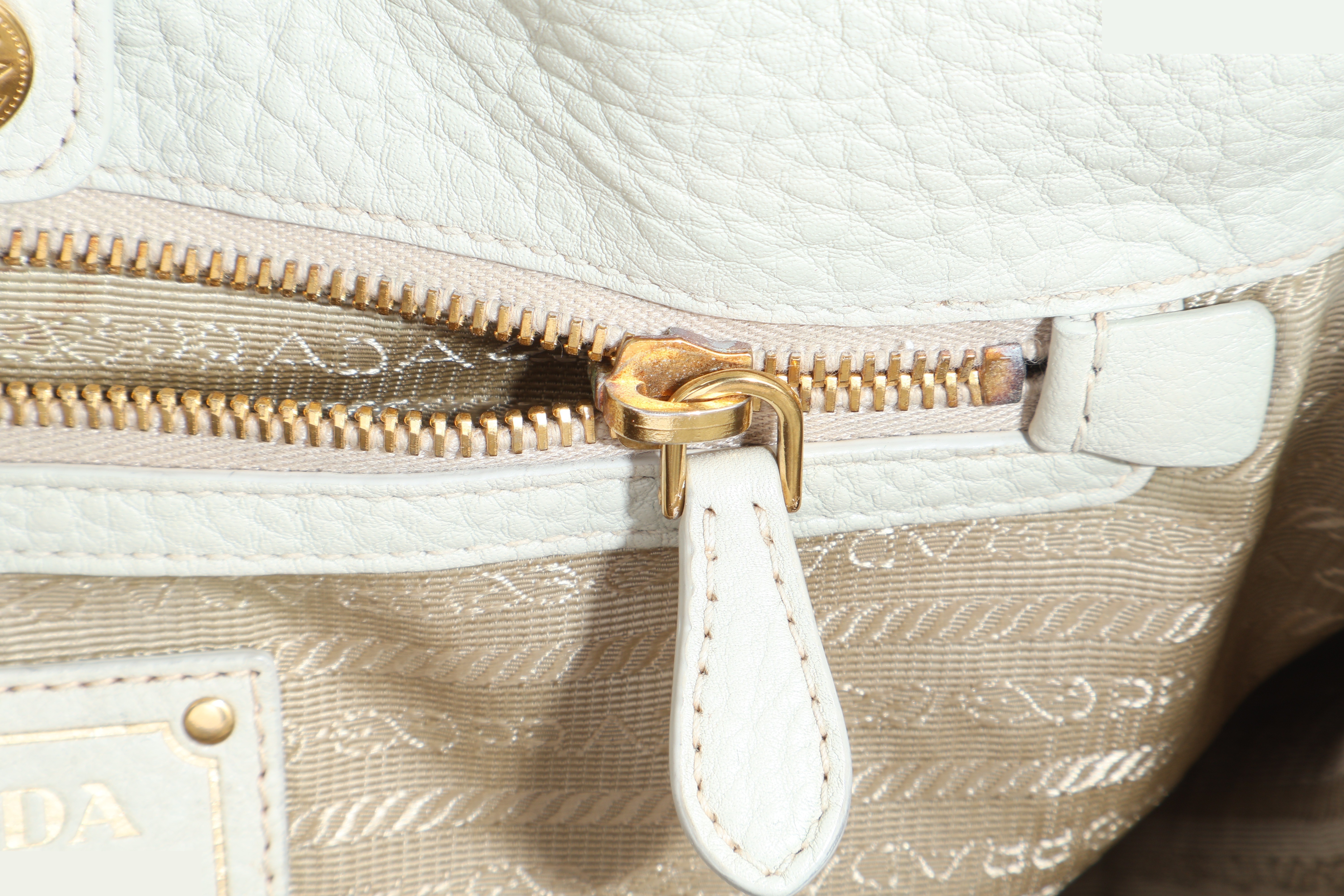 BLUE DENIM WHITE LEATHER TOTE BAG GHW — view 12