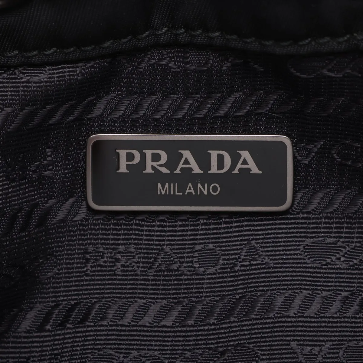 Tessuto Nylon Drawstring Bag, Black — view 9