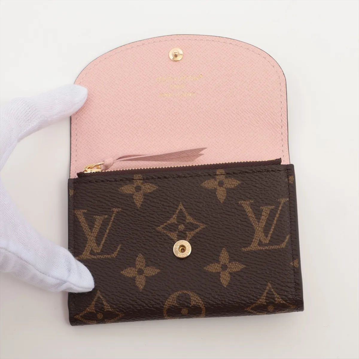 Monogram Portemonnaie Rosalie M62361 Rose Ballerine Coin Case (RFID detected) — view 3