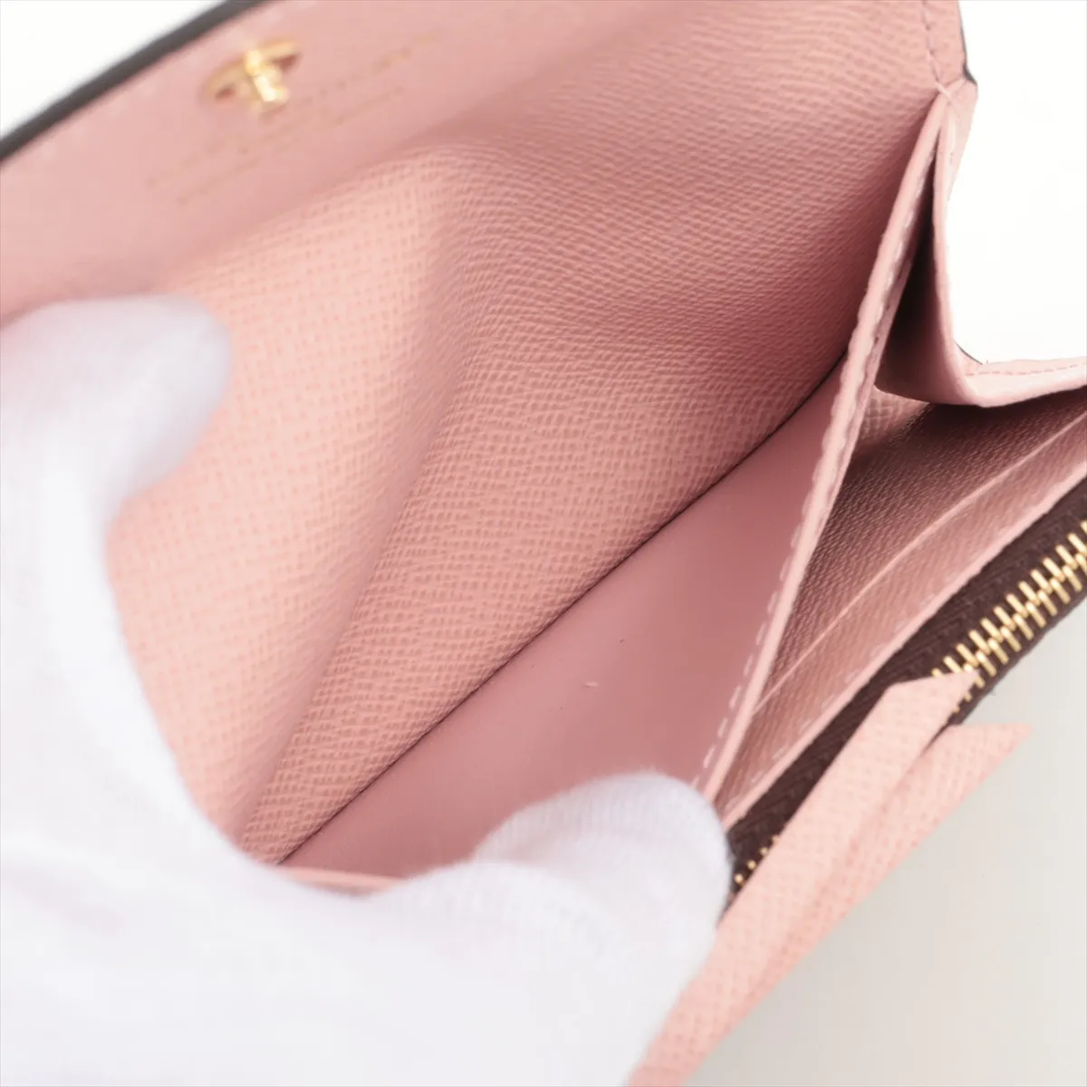 Monogram Portemonnaie Rosalie M62361 Rose Ballerine Coin Case (RFID detected) — view 4