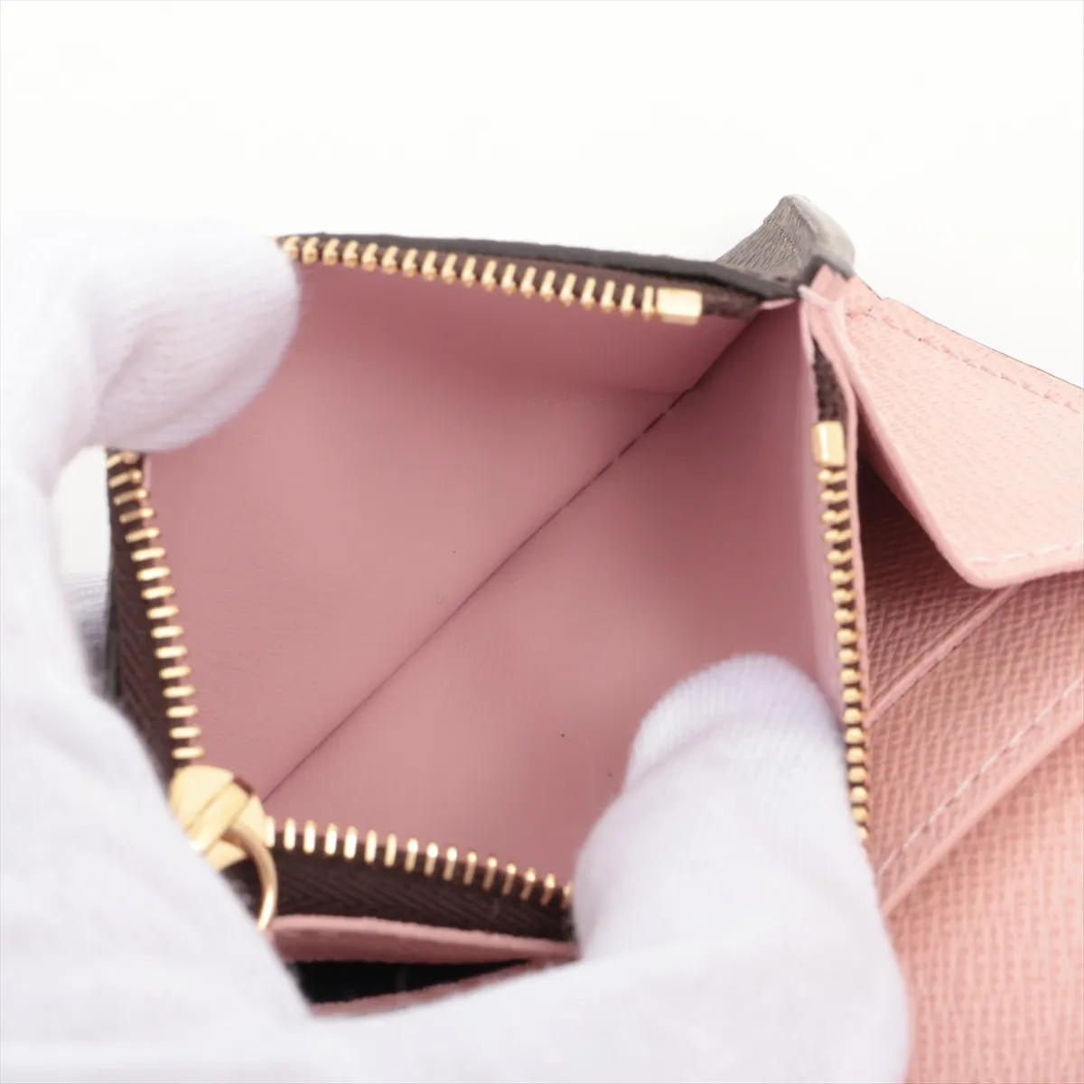 Monogram Portemonnaie Rosalie M62361 Rose Ballerine Coin Case (RFID detected) — view 6