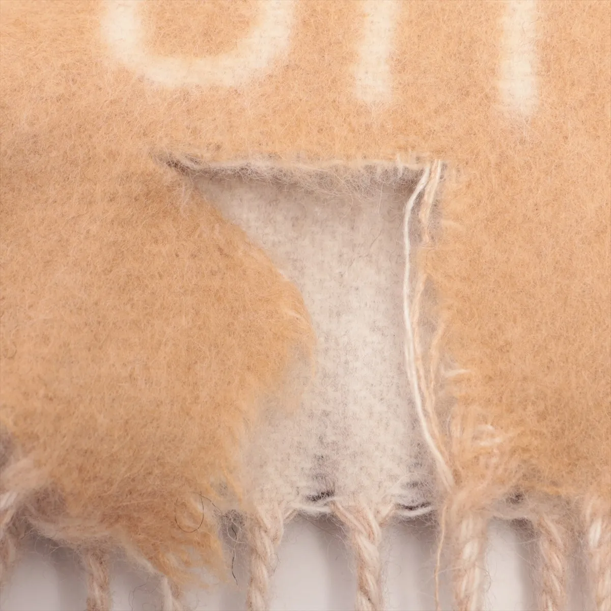 M73675 Escharp Reykjavik Gradient AB0139 Muffler Cashmere Beige x Brown Thread — view 4