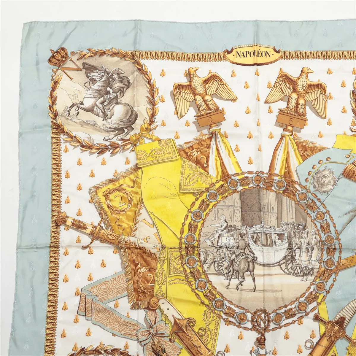 Carre 90 NAPOLEON Scarf Silk Light Blue Thread — view 2