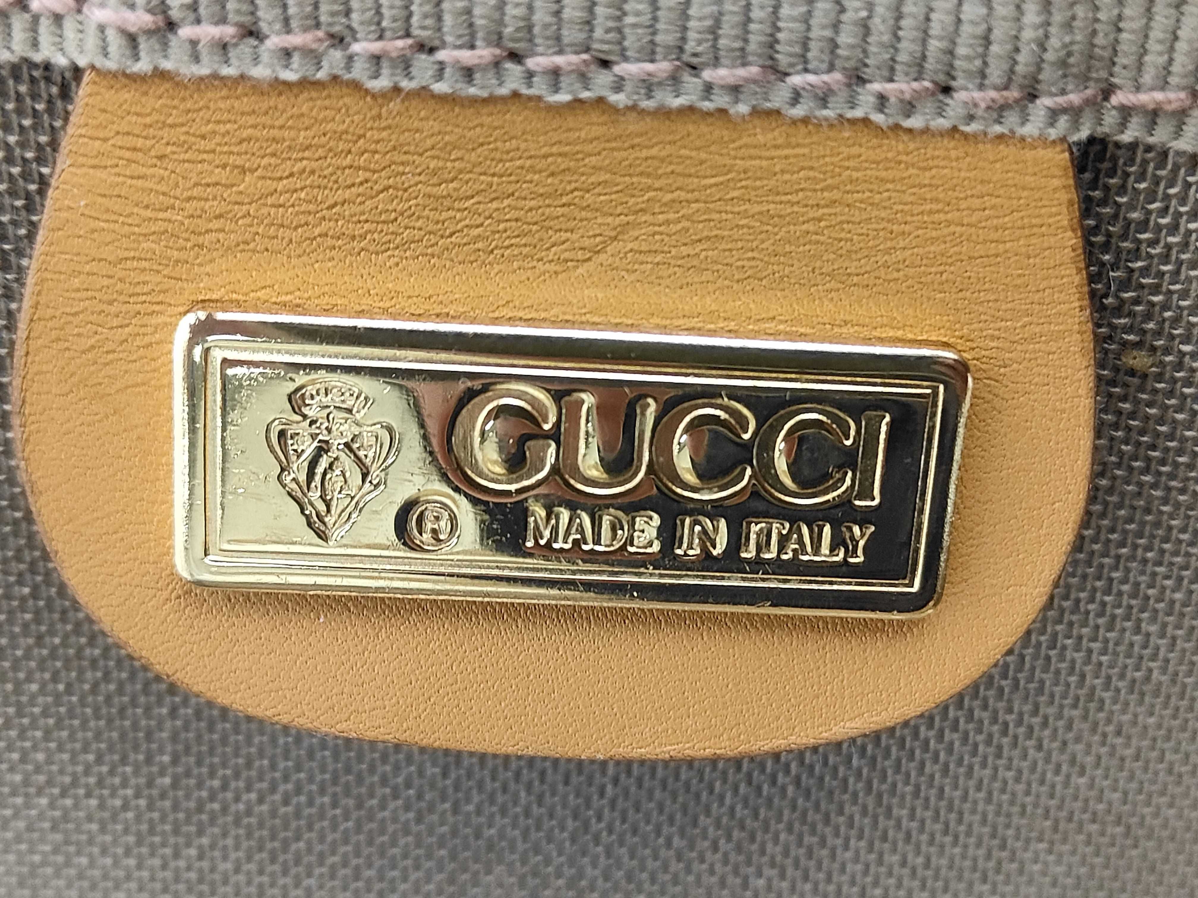 GG Canvas Old Gucci Sherry Line PVC Boston Bag Brown Boston Bag — view 11