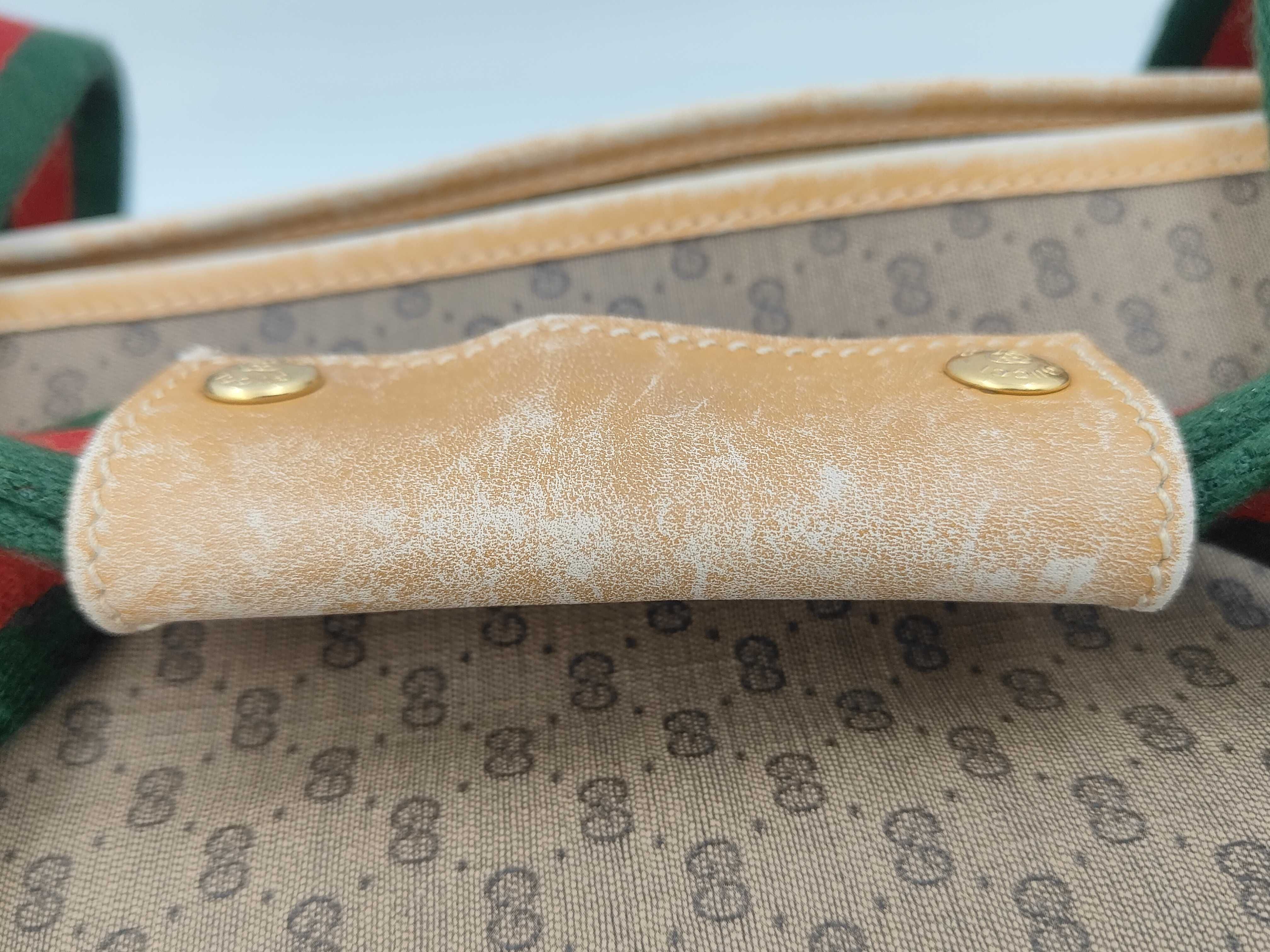 GG Canvas Old Gucci Sherry Line PVC Boston Bag Brown Boston Bag — view 4