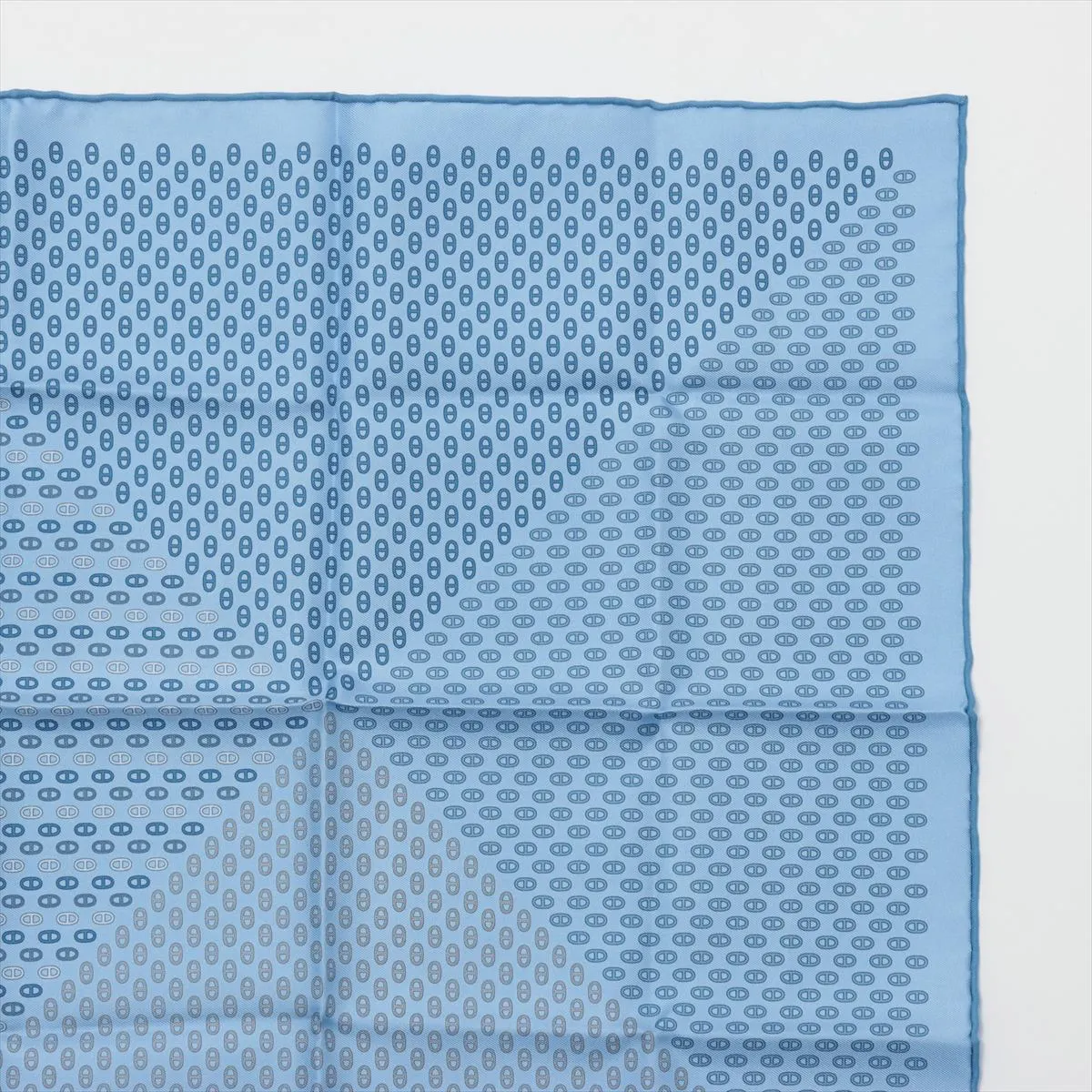 silk scarf, blue, with some wear, — view 3