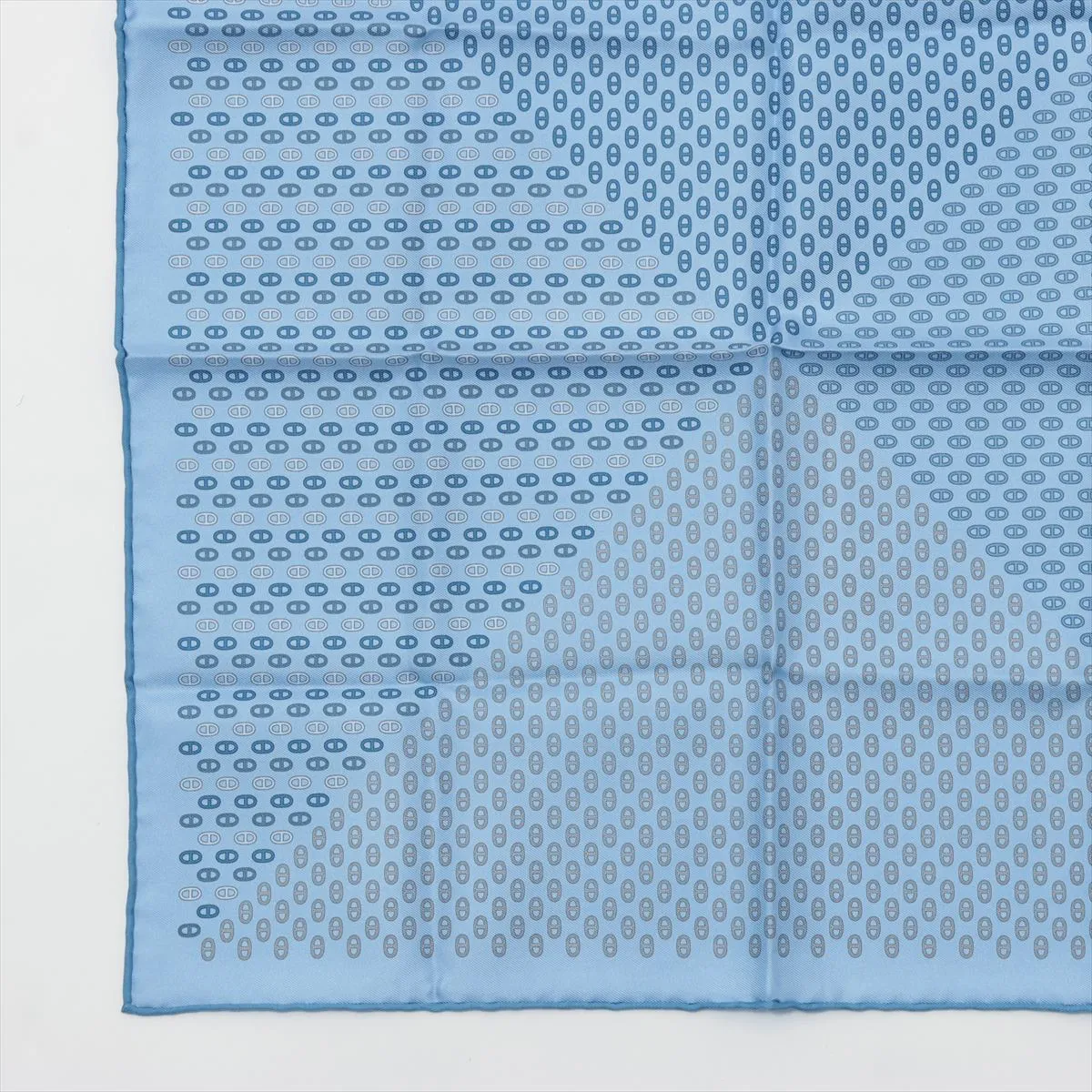 silk scarf, blue, with some wear, — view 5