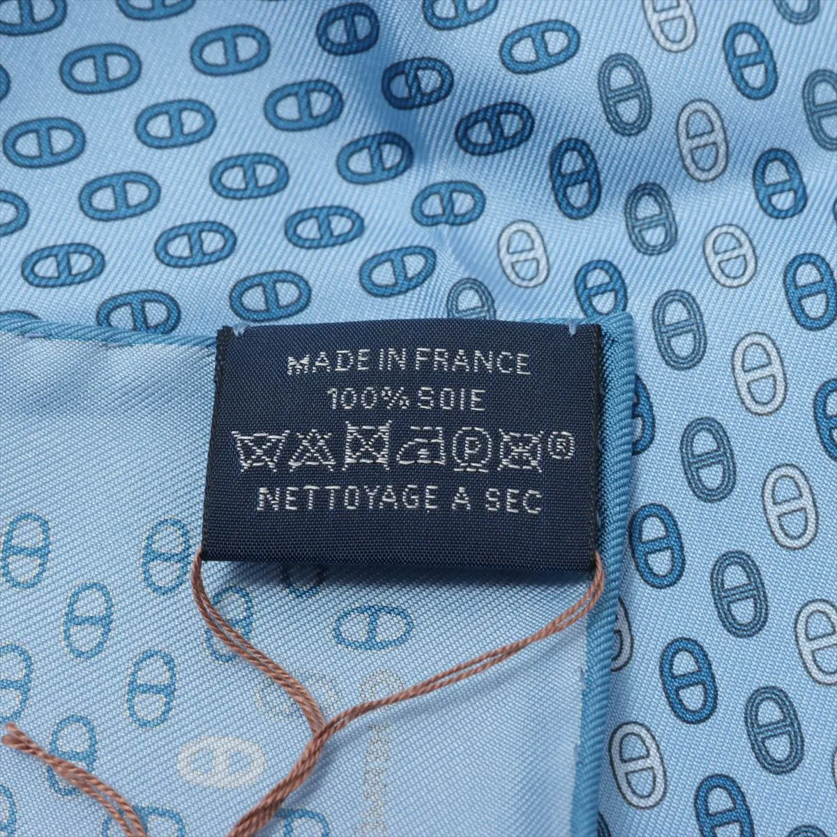 silk scarf, blue, with some wear, — view 6