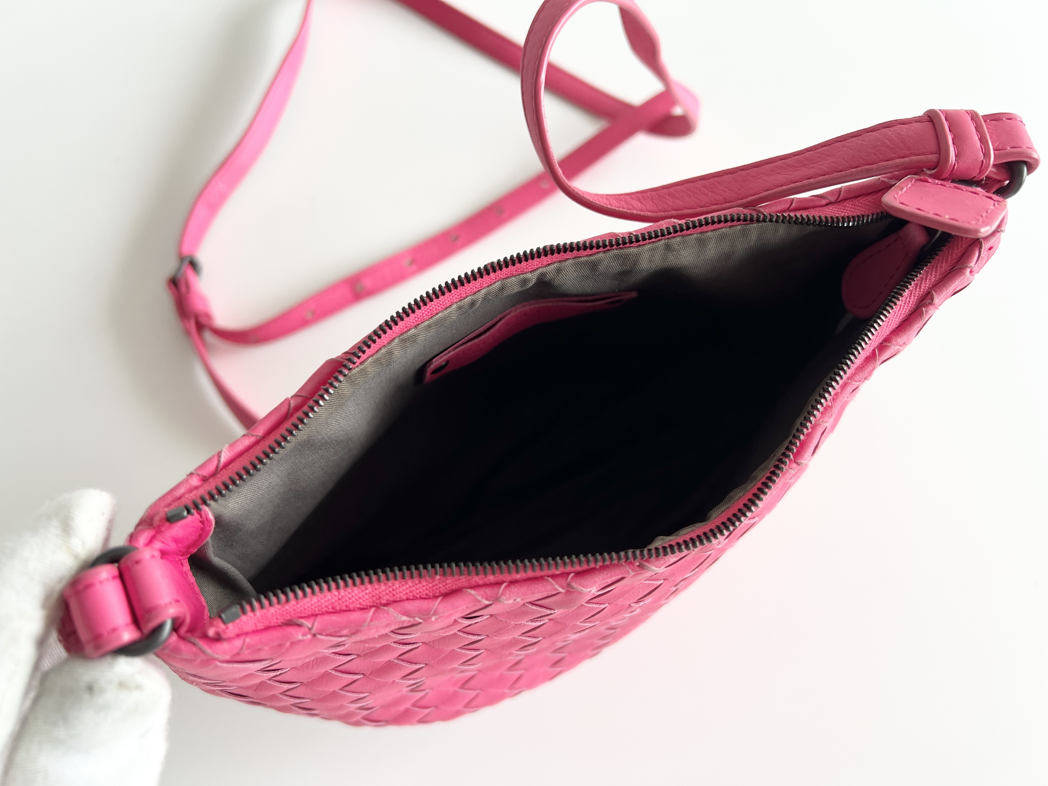 Intrecciato Leather One-Shoulder Bag — view 4