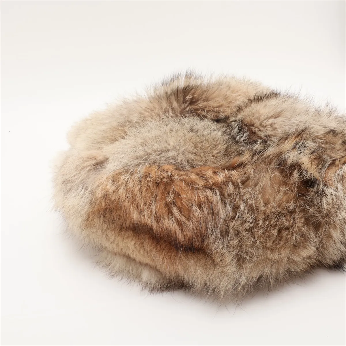 Fur Chain Handbag, Beige — view 4