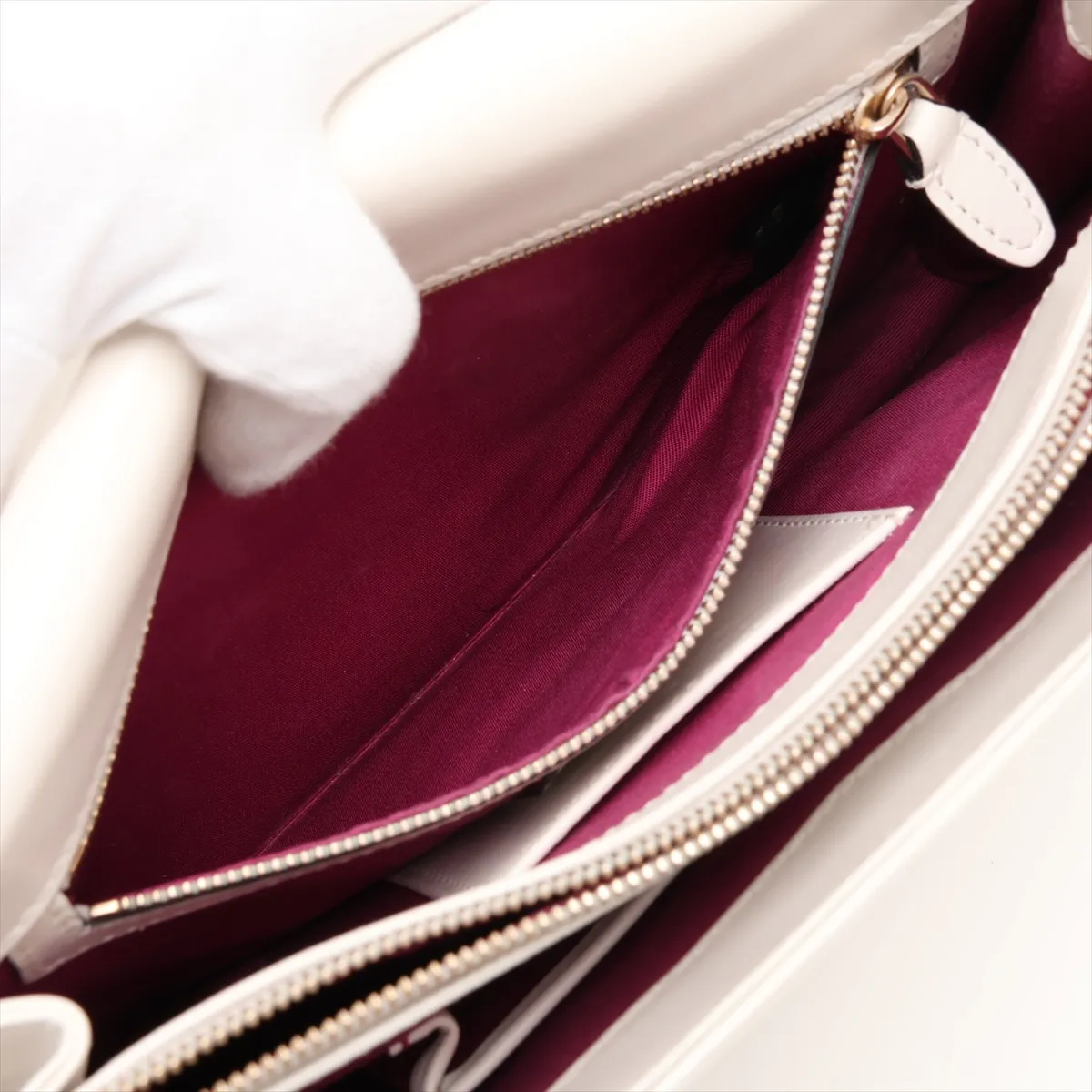 Serpenti Forever Leather Chain Shoulder Bag, White — view 11