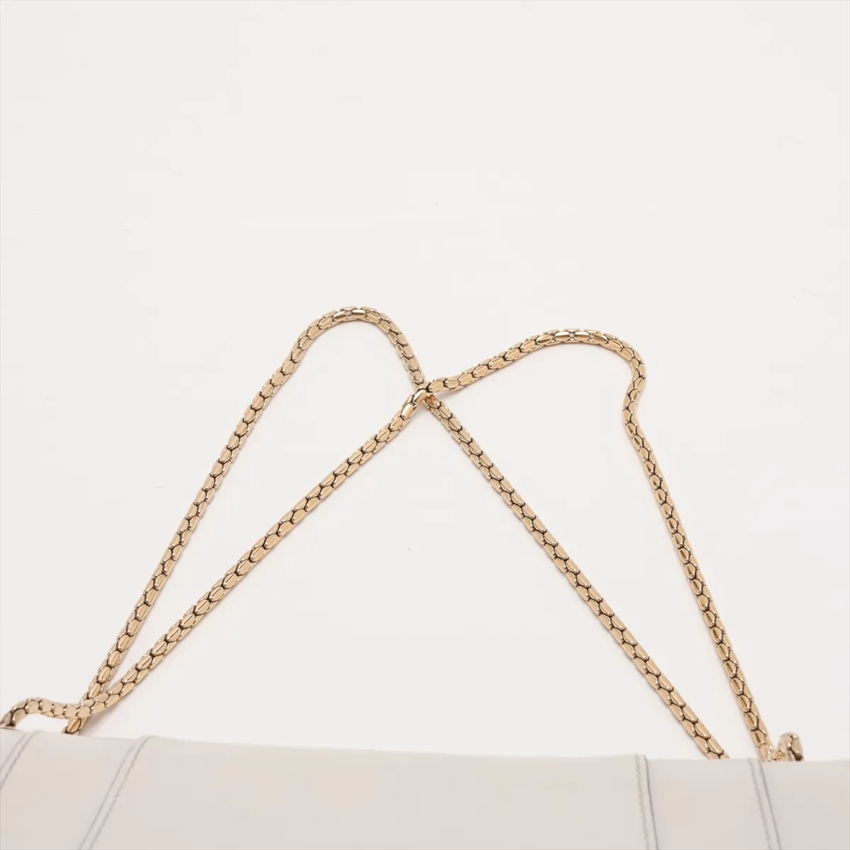 Serpenti Forever Leather Chain Shoulder Bag, White — view 6