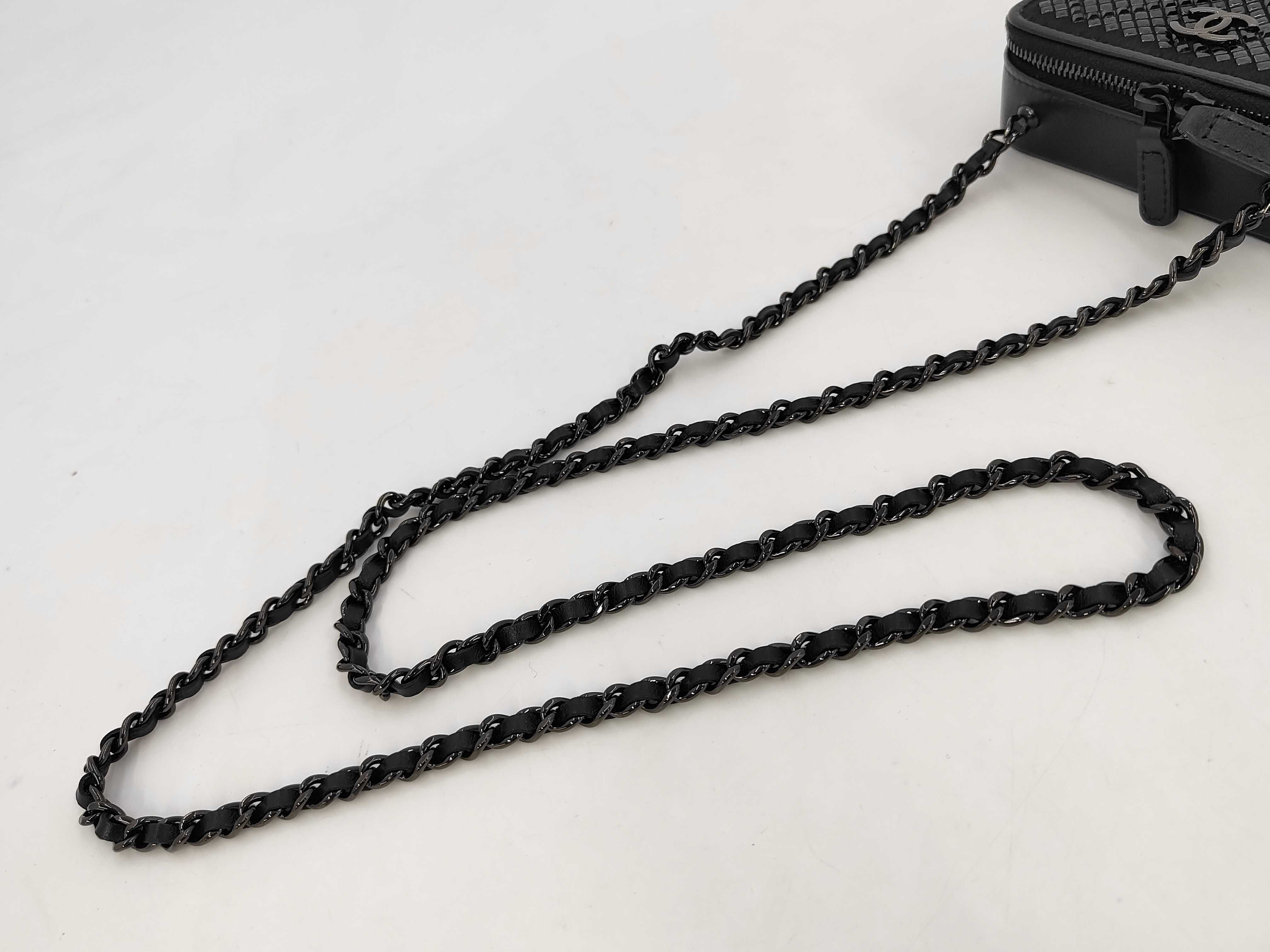Mini Matelassé Rhinestone Chain Black Lambskin Random XKUCL316 Shoulder Bag (with seal) — view 3