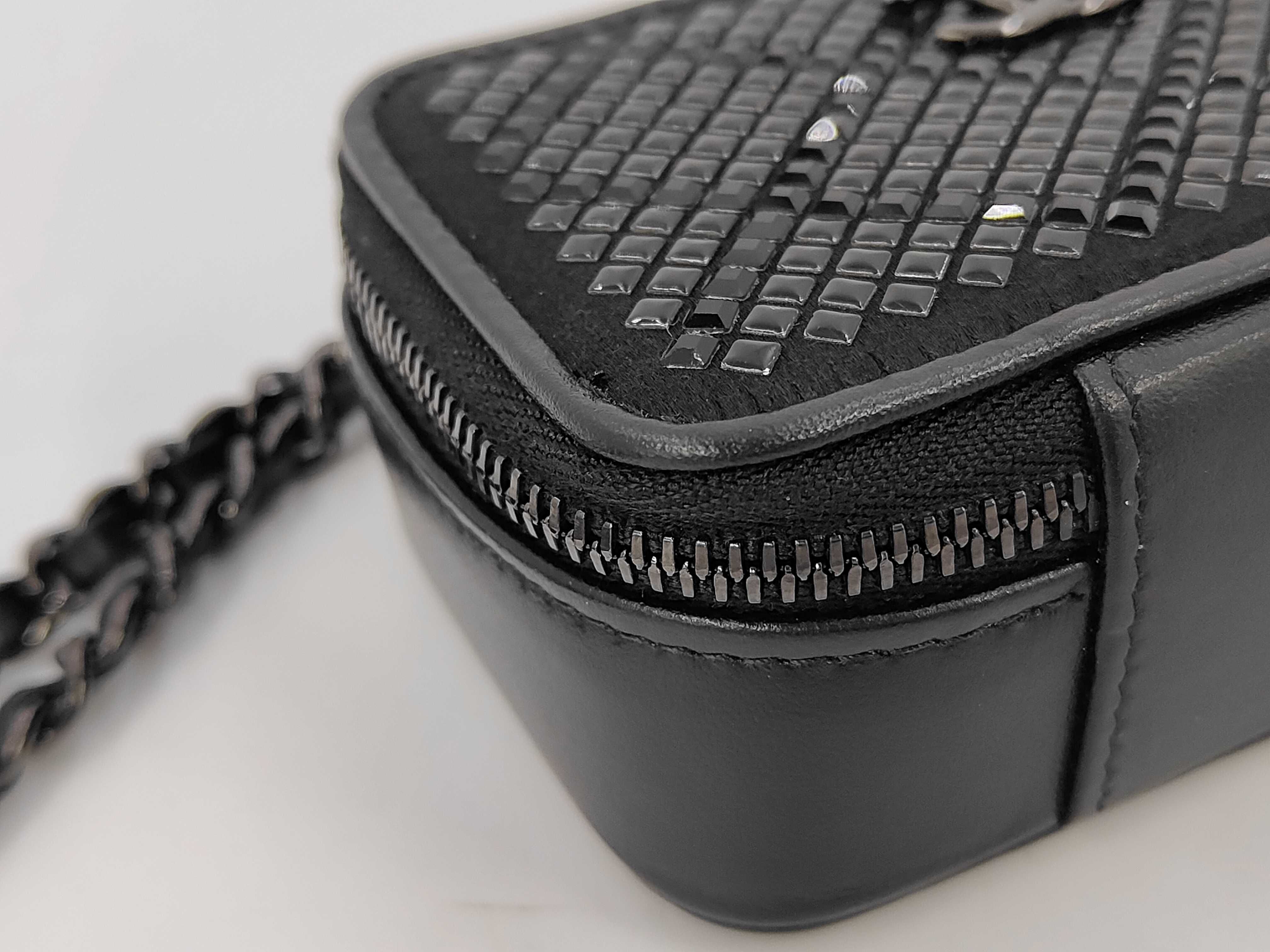 Mini Matelassé Rhinestone Chain Black Lambskin Random XKUCL316 Shoulder Bag (with seal) — view 6