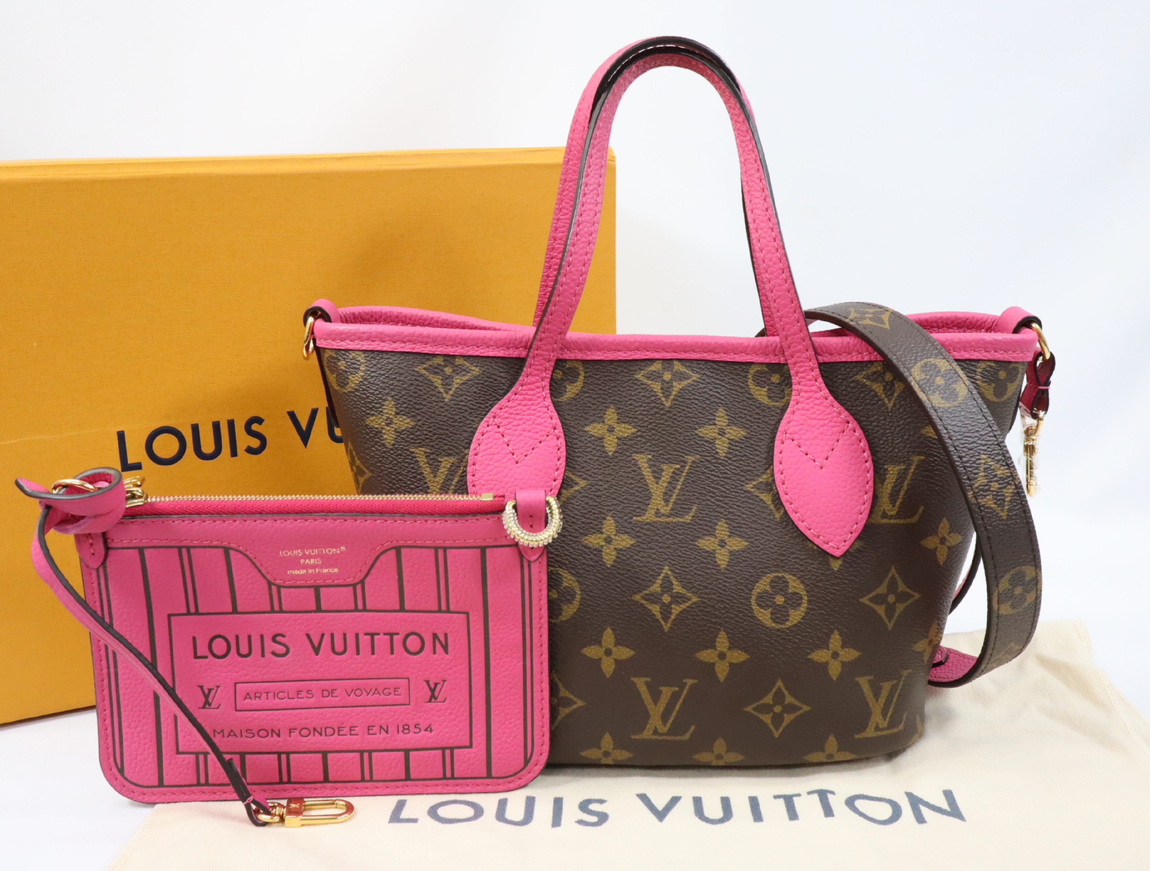 Monogram Neverfull Inside Out BB M12106 Brown RFID Detectable Shoulder Bag