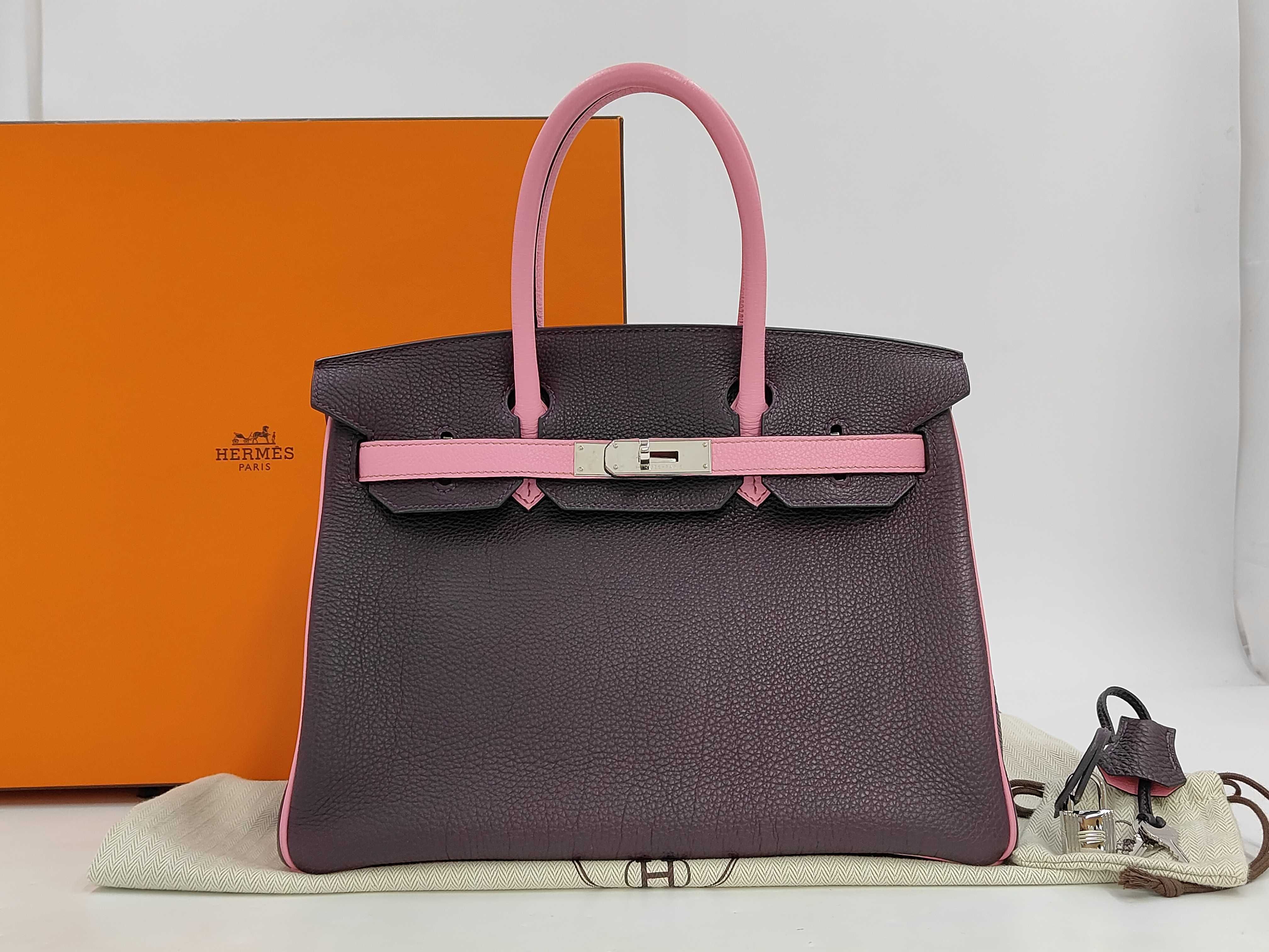 Birkin 30 SPO Cassis/Pink Togo Silver Hardware (O stamp) Handbag