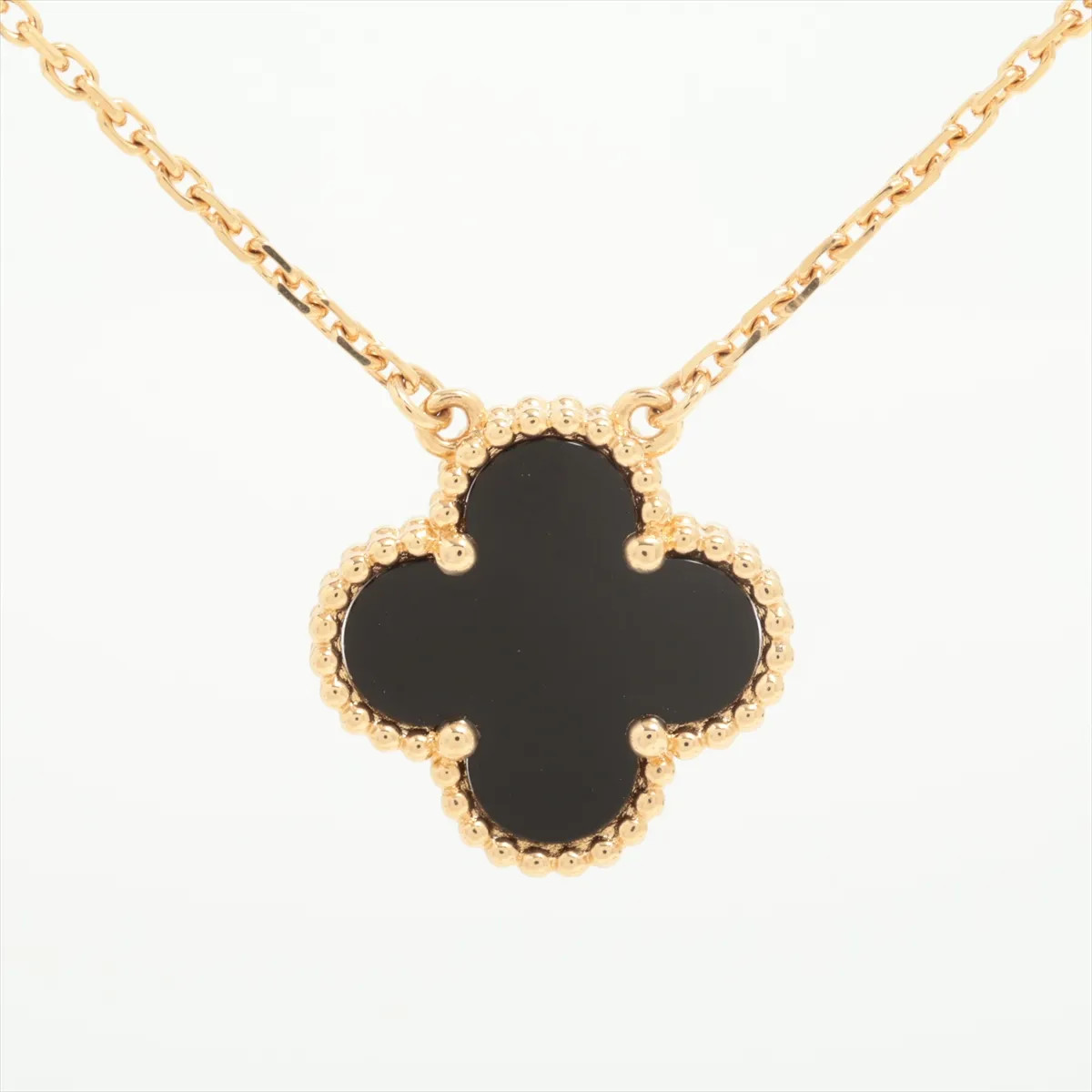 Vintage Alhambra Onyx Necklace 750 (Yellow Gold) 5.2g JE167119 (Condition: — view 2