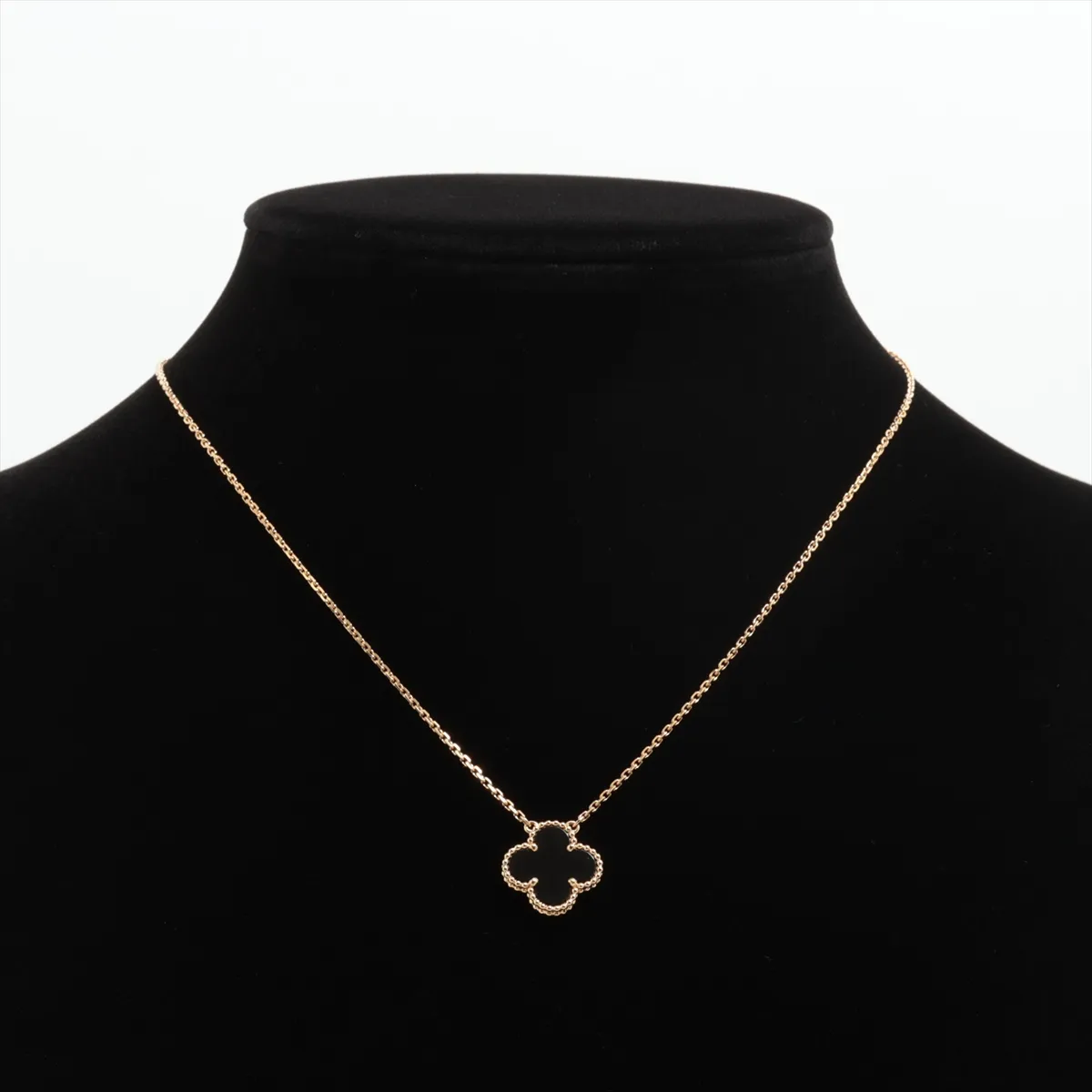 Vintage Alhambra Onyx Necklace 750 (Yellow Gold) 5.2g JE167119 (Condition: — view 5
