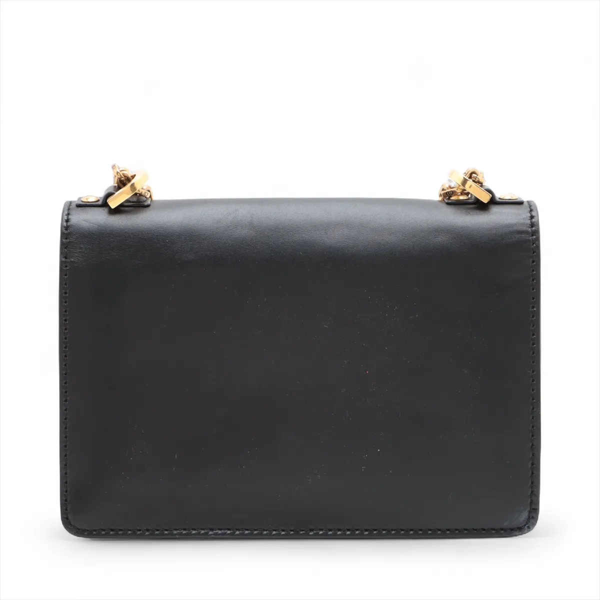 J'adior Leather Chain Shoulder Bag Black — view 2