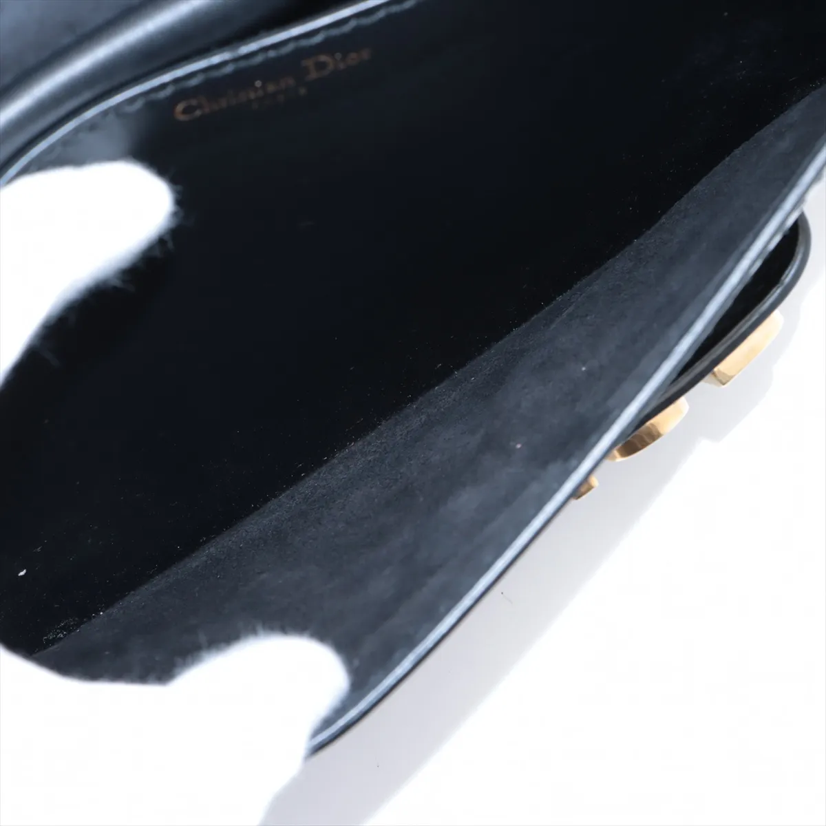 J'adior Leather Chain Shoulder Bag Black — view 12
