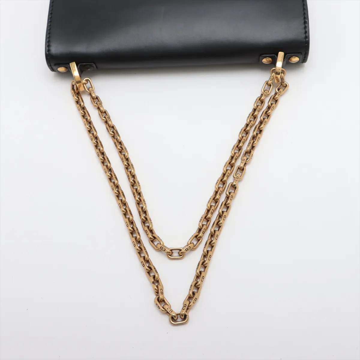 J'adior Leather Chain Shoulder Bag Black — view 5