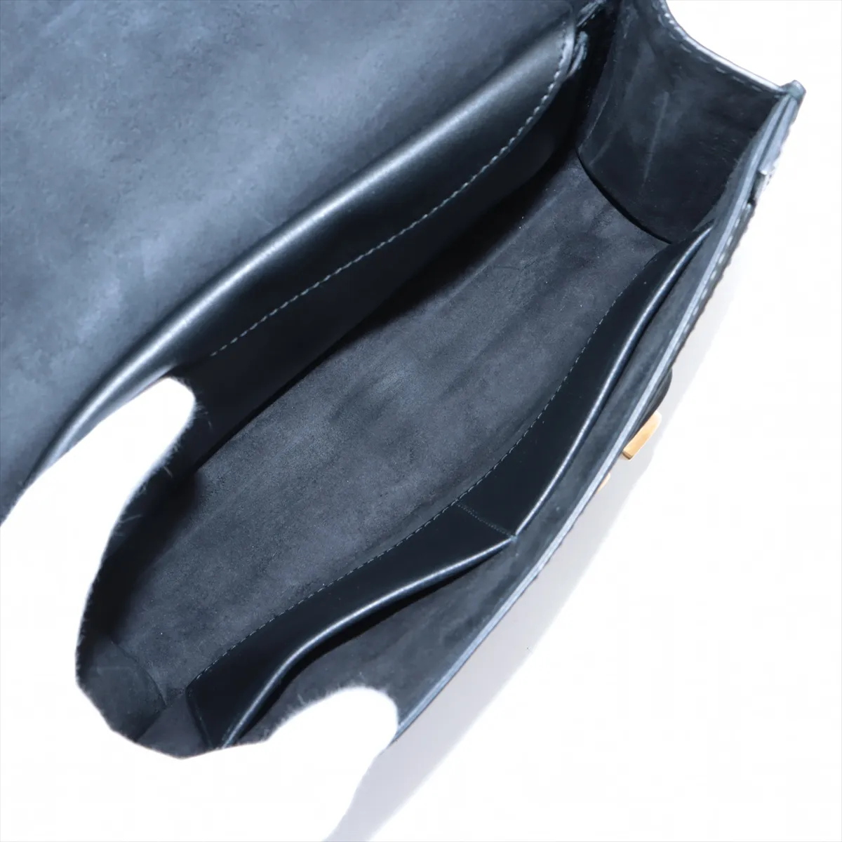 J'adior Leather Chain Shoulder Bag Black — view 7