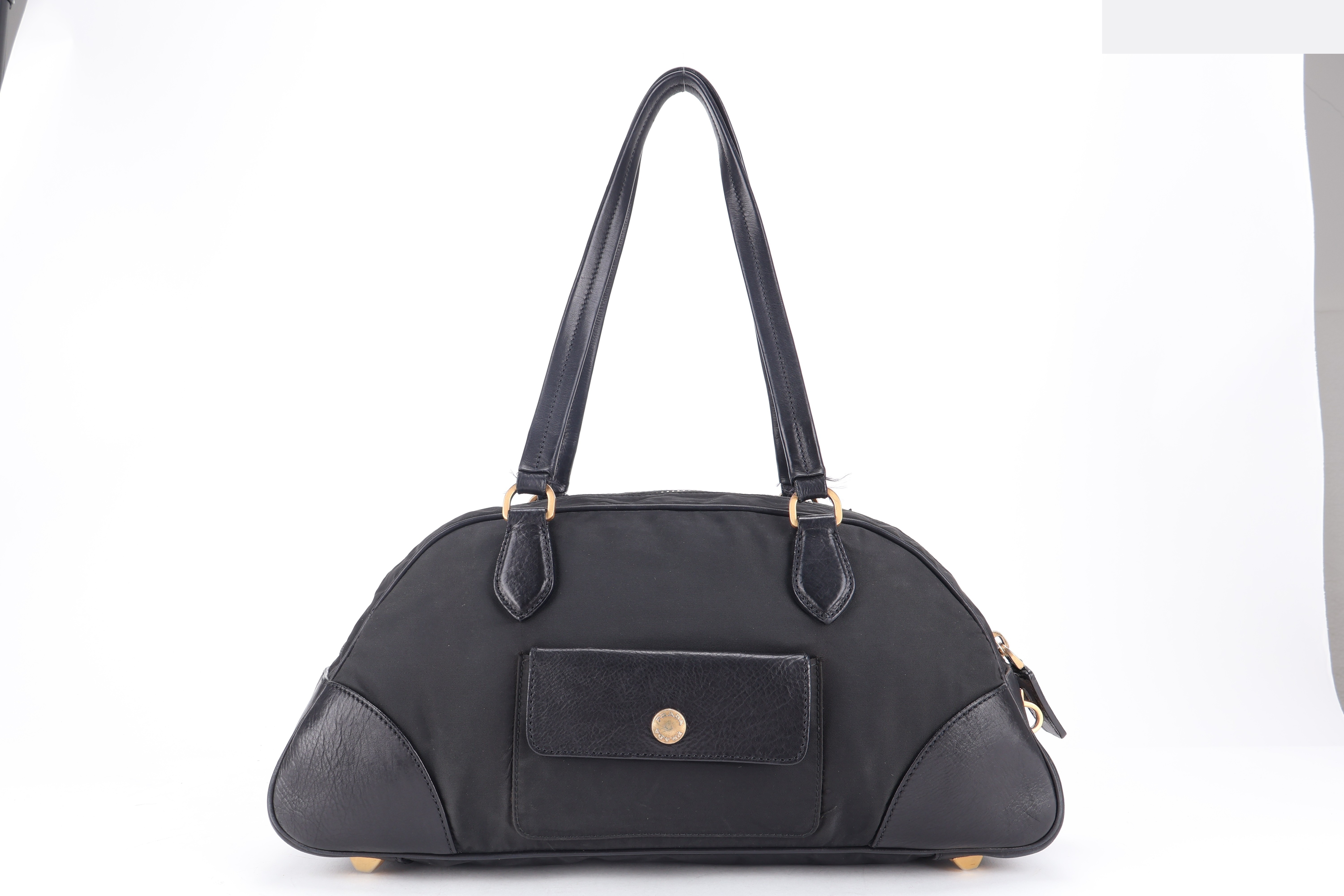 BLACK TESSUTO MIX BOWLER TOTE GHW — view 2