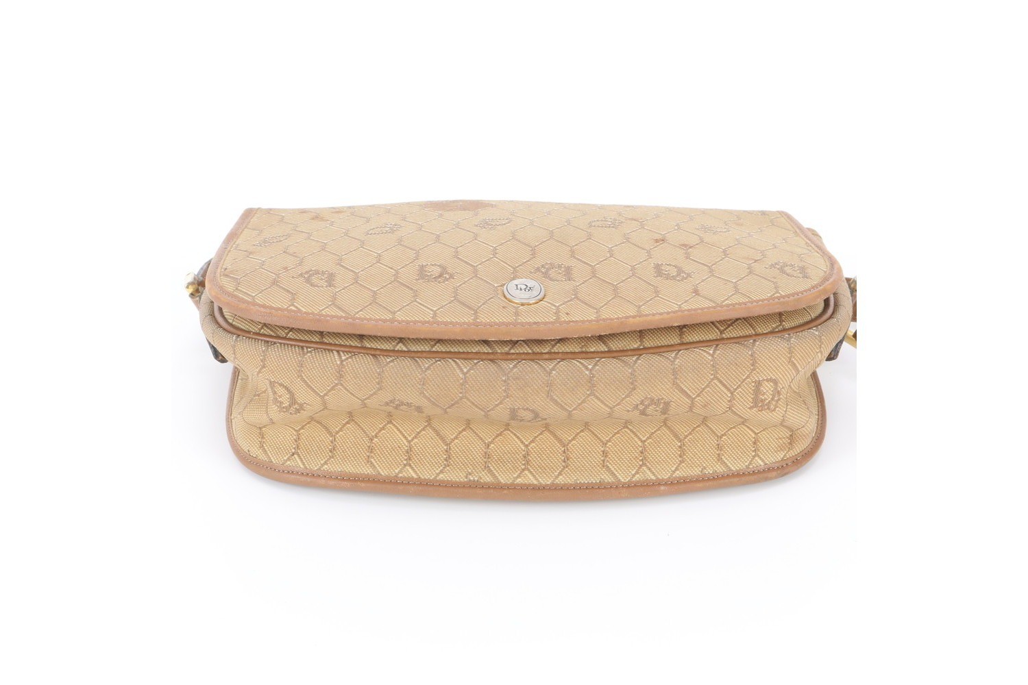 Honeycomb pattern canvas leather shoulder bag — view 6