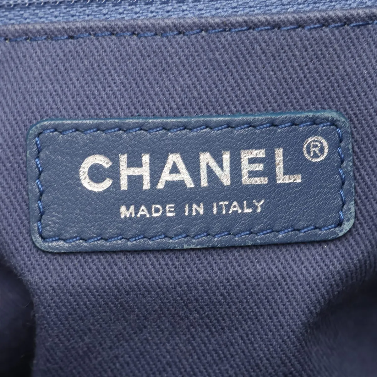 Deauville GM Tweed x Lambskin 2-Way Tote Bag, Blue, Silver Hardware, 25034484, Serial Number 25 — view 10