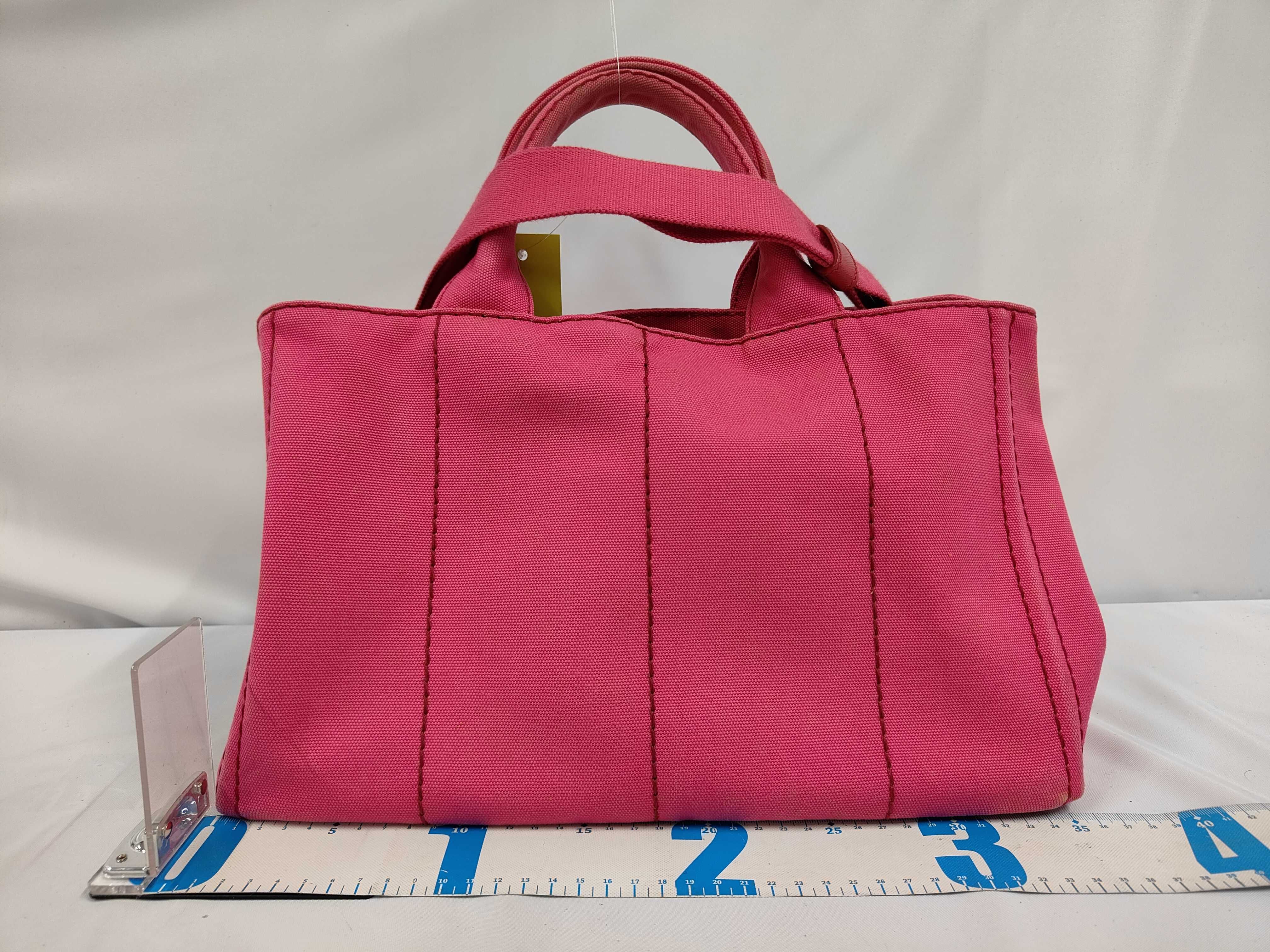 2-way canvas handbag, pink, BN2642, with guarantee card. — view 2