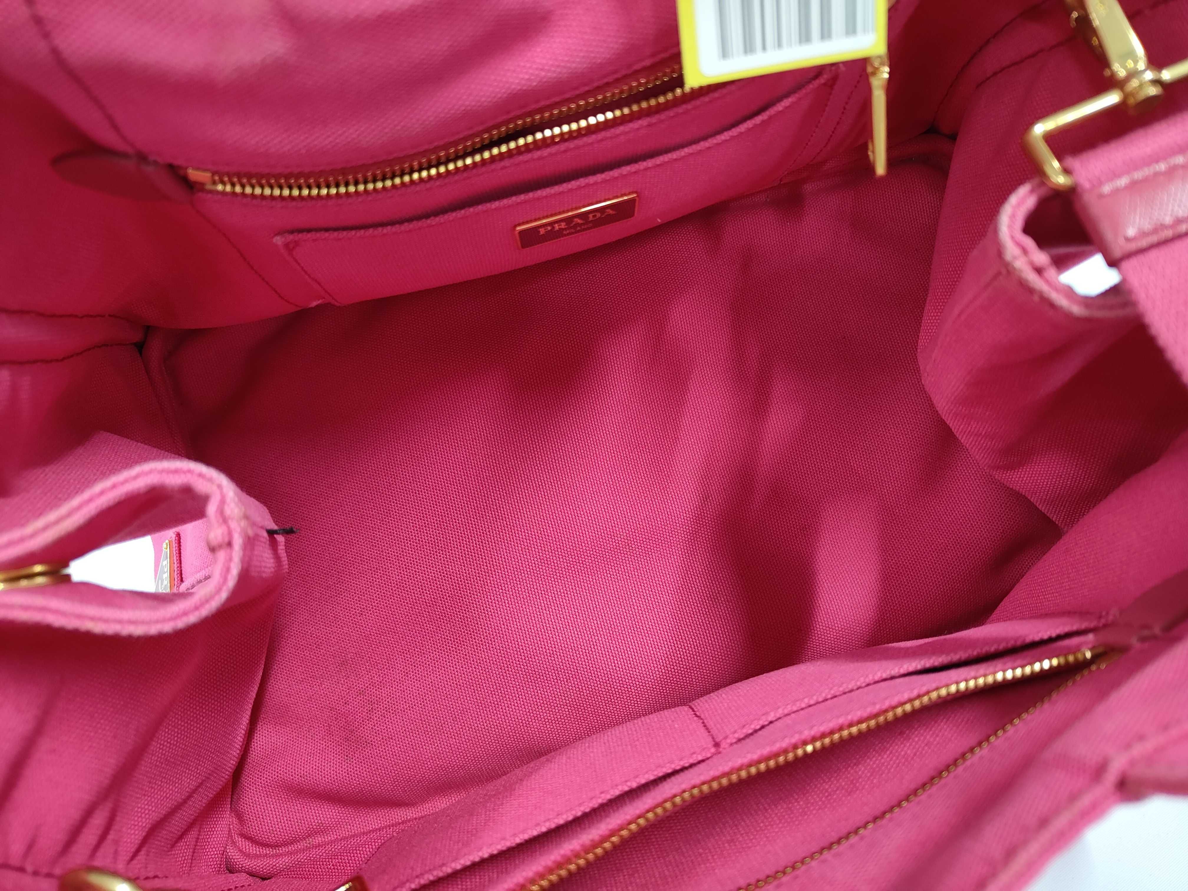 2-way canvas handbag, pink, BN2642, with guarantee card. — view 7