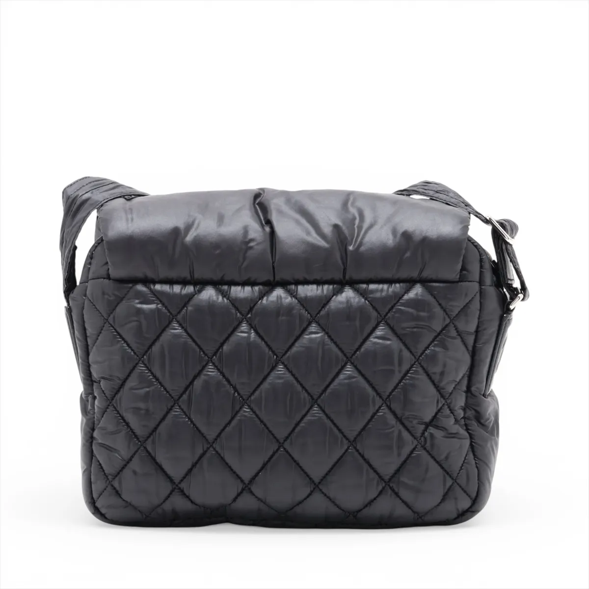 Coco Cocoon Nylon x Leather Shoulder Bag, Black with Silver Hardware, 13595002, Serial Number 13 — view 2