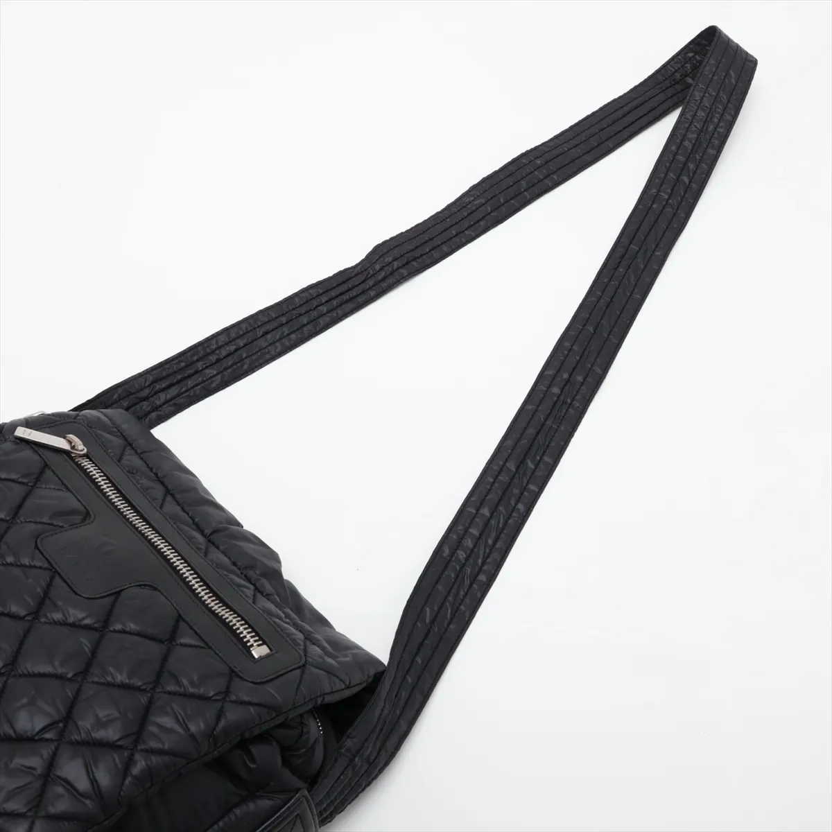 Coco Cocoon Nylon x Leather Shoulder Bag, Black with Silver Hardware, 13595002, Serial Number 13 — view 5