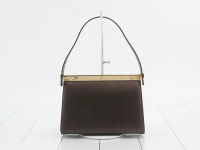 Leather handbag with dust bag