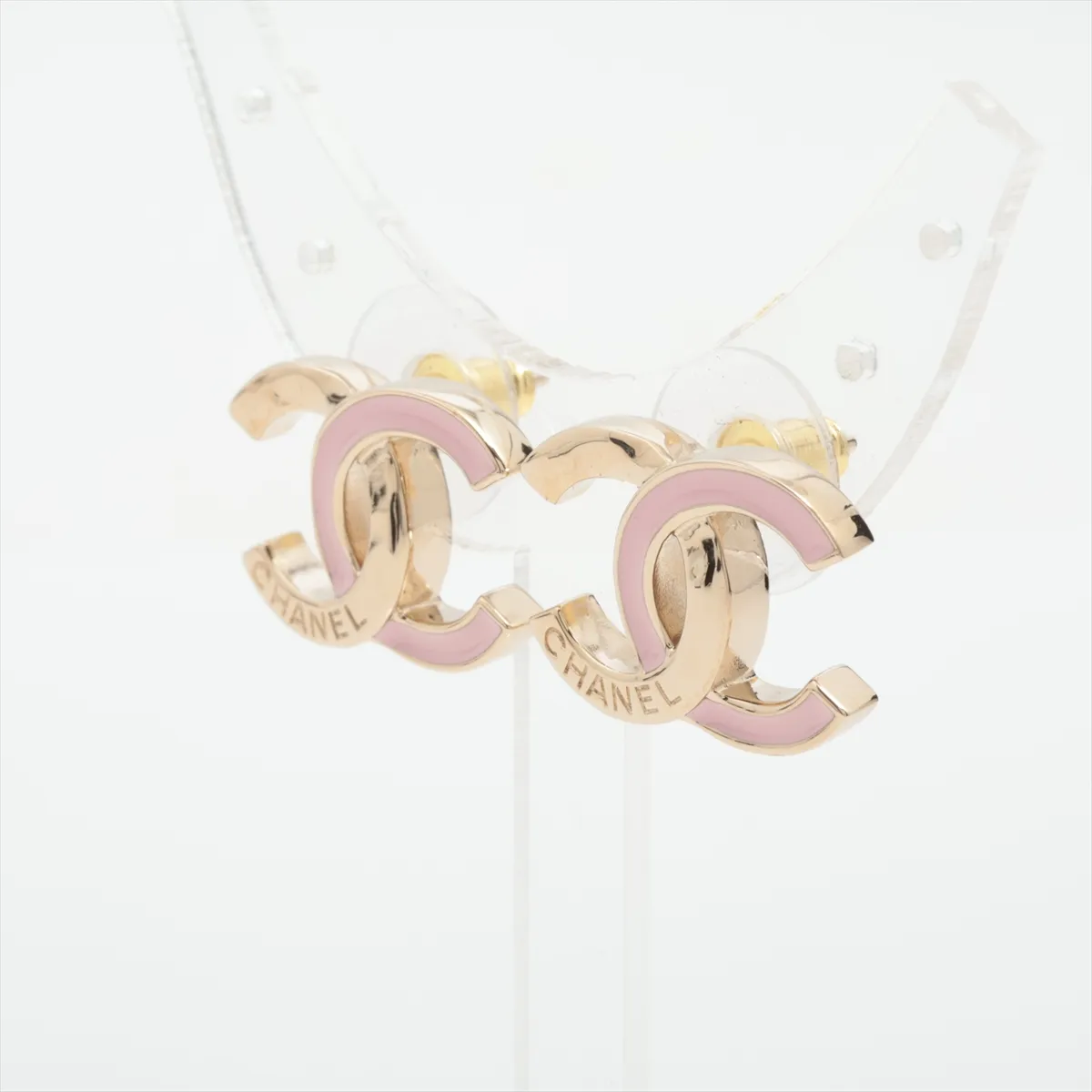 Coco Mark I24B Earrings (Pair) GP Gold x Pink — view 3