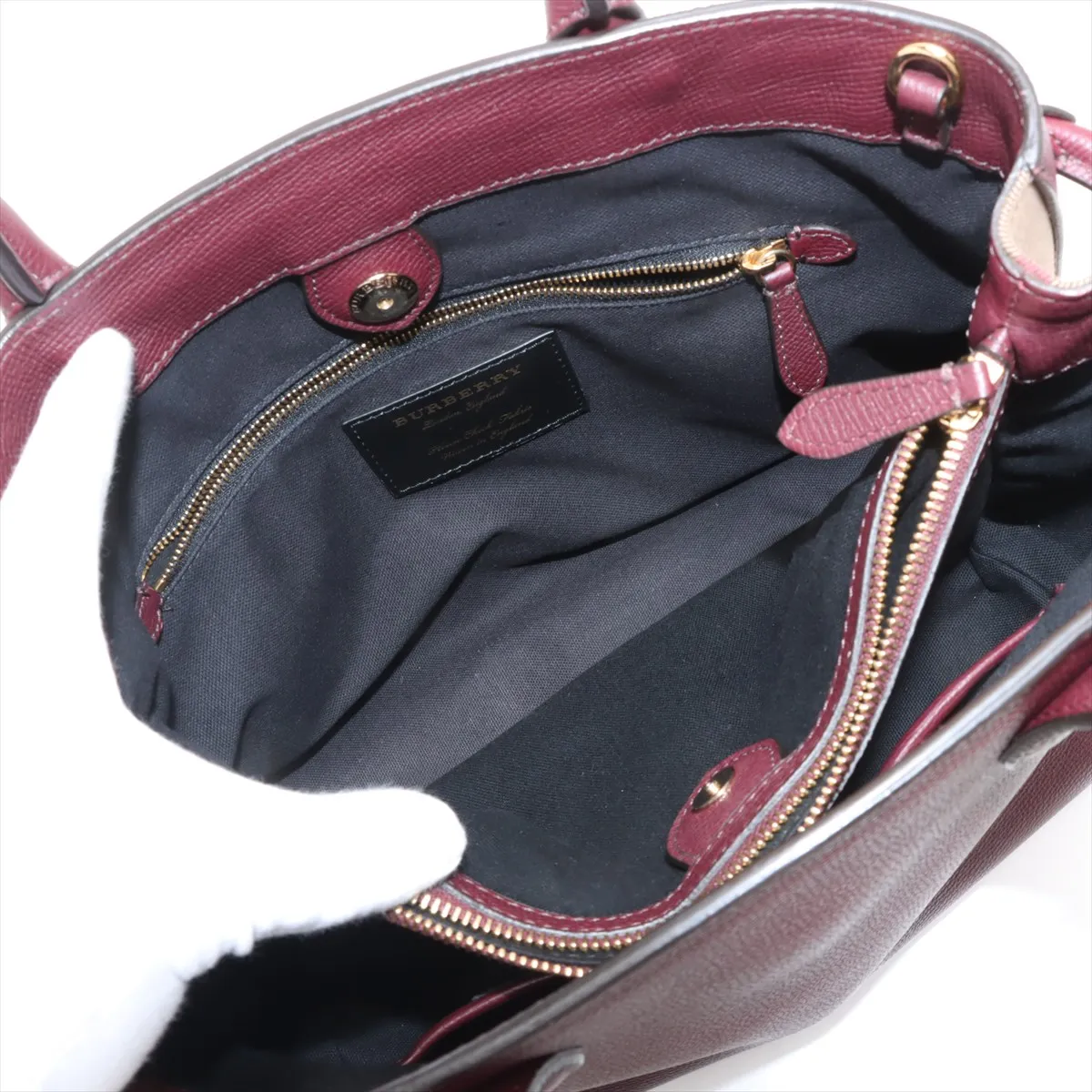Medium Banner Leather 2WAY Handbag Bordeaux — view 11