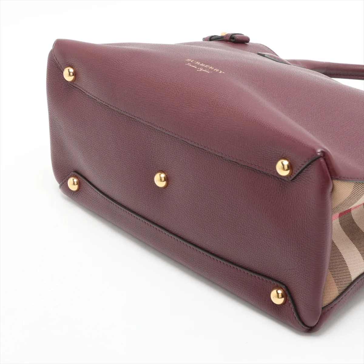 Medium Banner Leather 2WAY Handbag Bordeaux — view 3