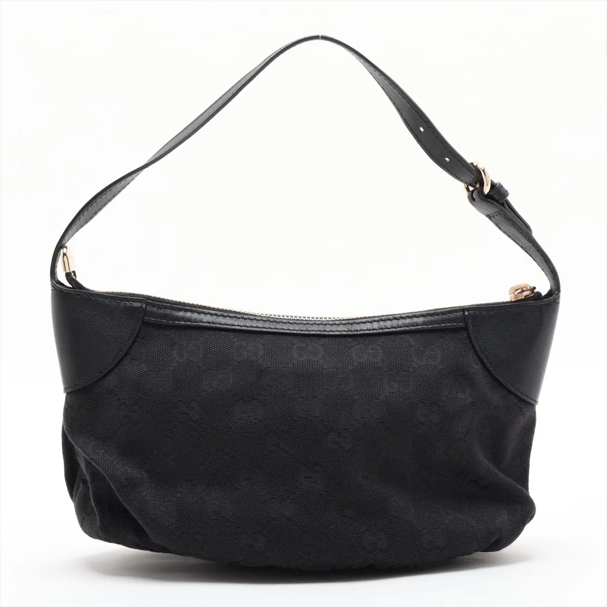 GG Canvas 224093 Canvas x Leather Shoulder Bag, Black — view 2