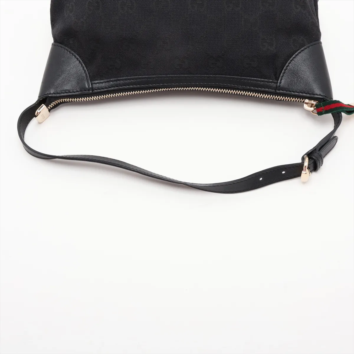 GG Canvas 224093 Canvas x Leather Shoulder Bag, Black — view 5