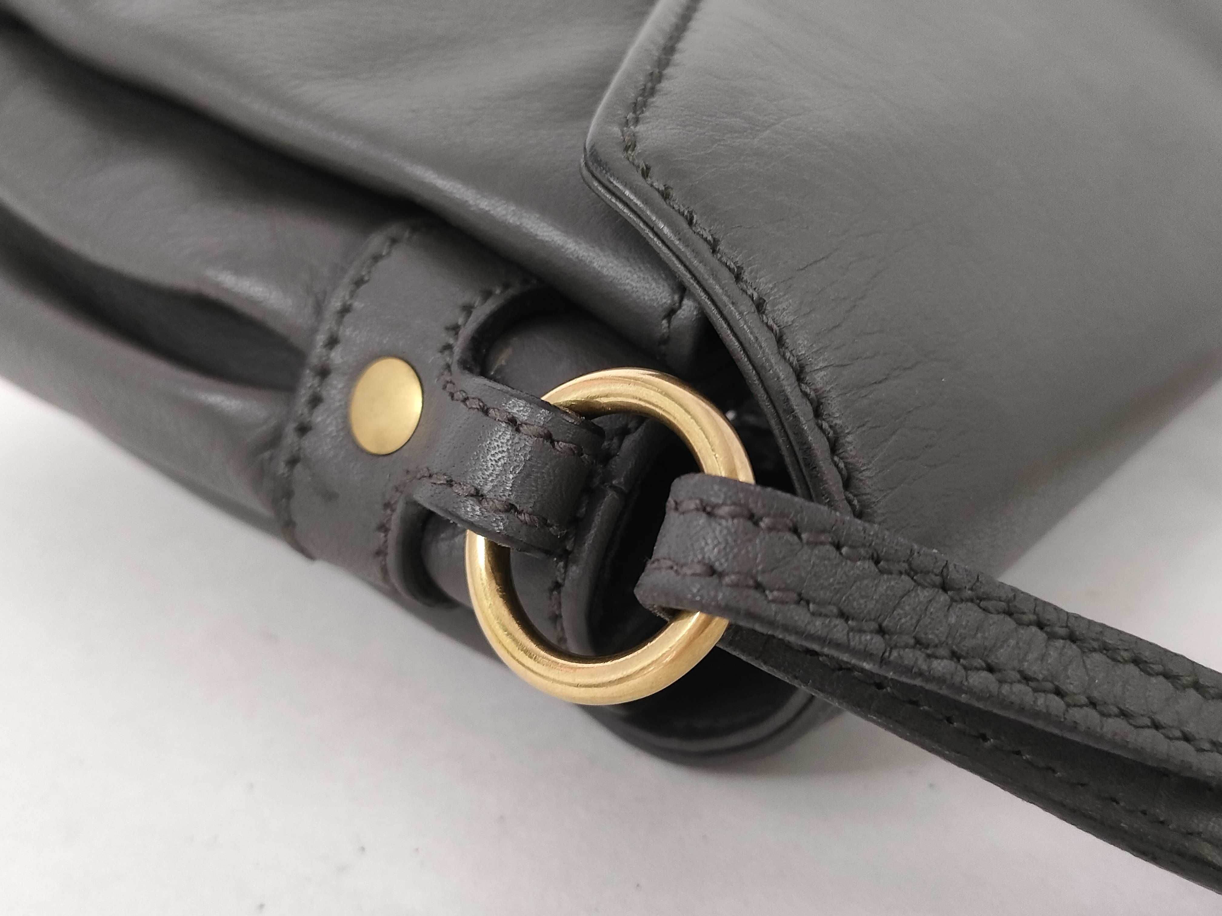 Leather Flap Chain Shoulder Bag Gray Shoulder Bag — view 5