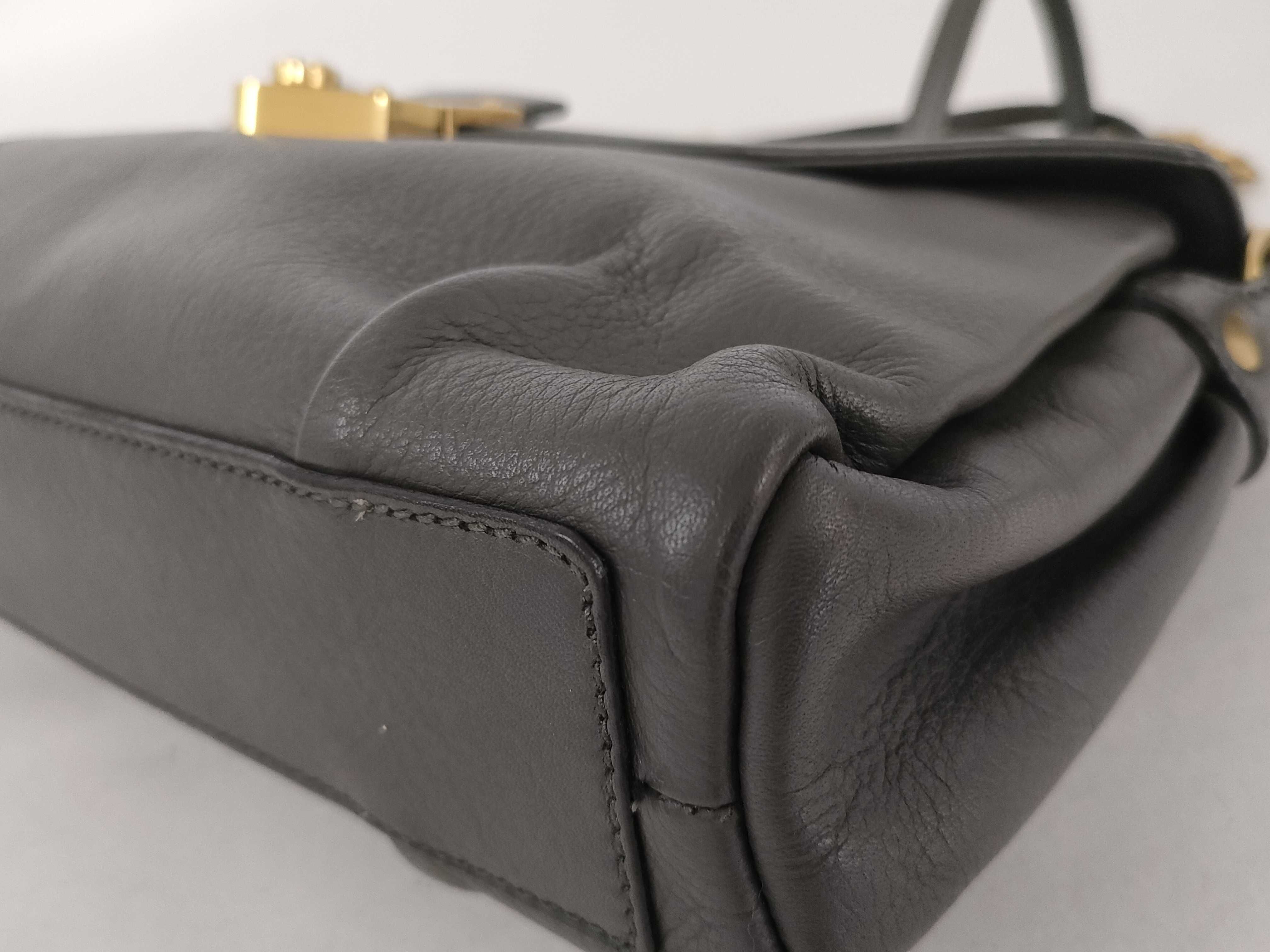 Leather Flap Chain Shoulder Bag Gray Shoulder Bag — view 6