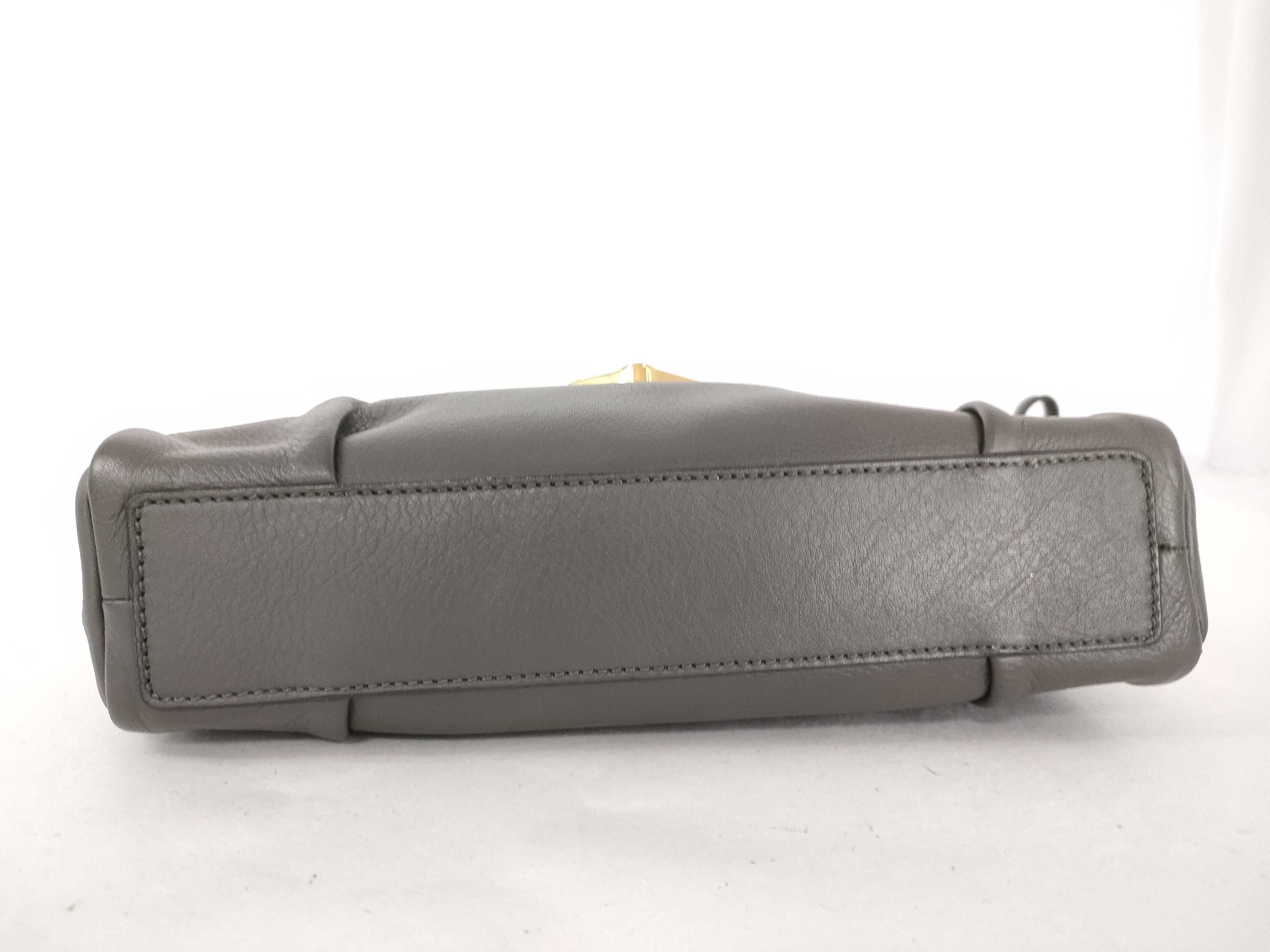 Leather Flap Chain Shoulder Bag Gray Shoulder Bag — view 7
