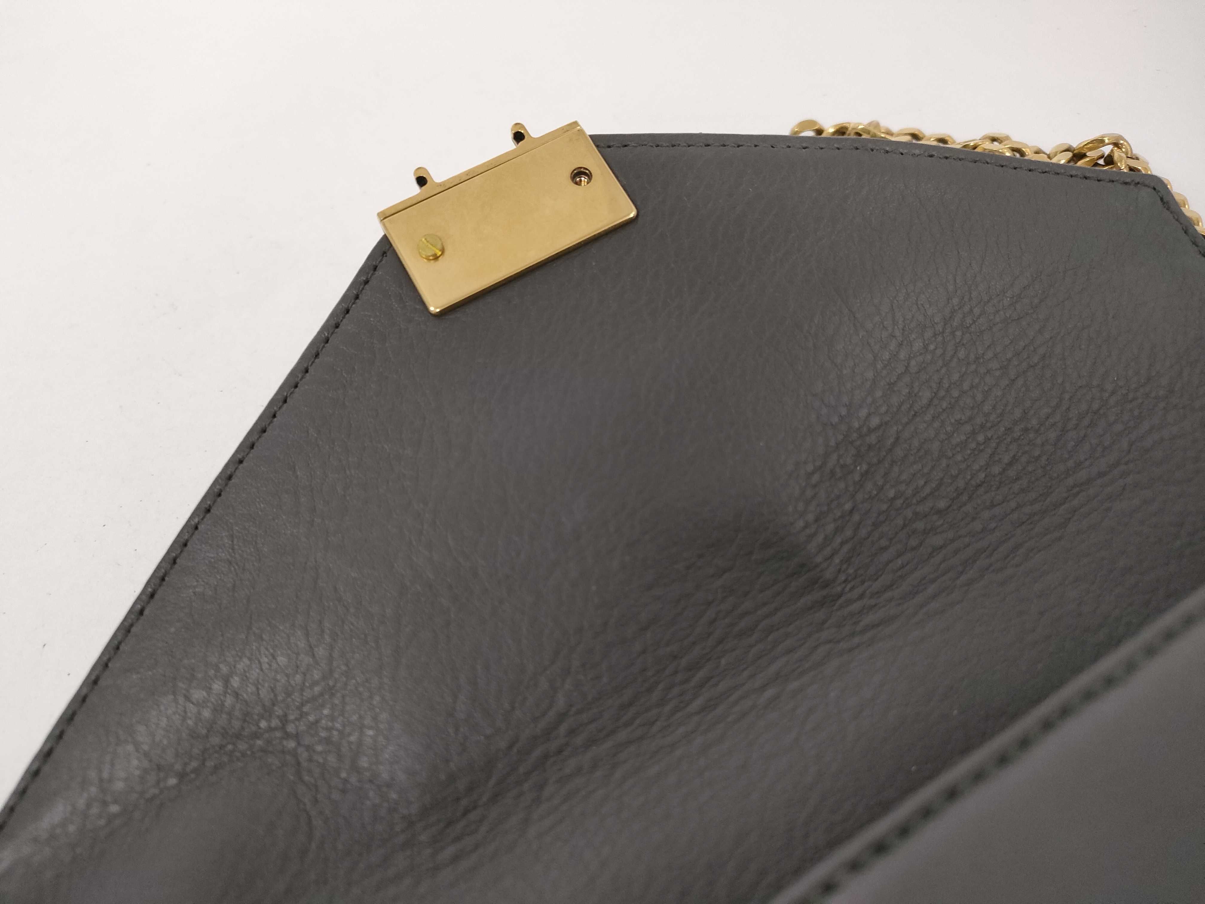Leather Flap Chain Shoulder Bag Gray Shoulder Bag — view 8