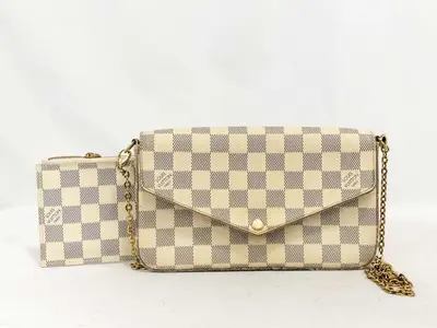 Damier Azur Pochette Felicie Shoulder Bag