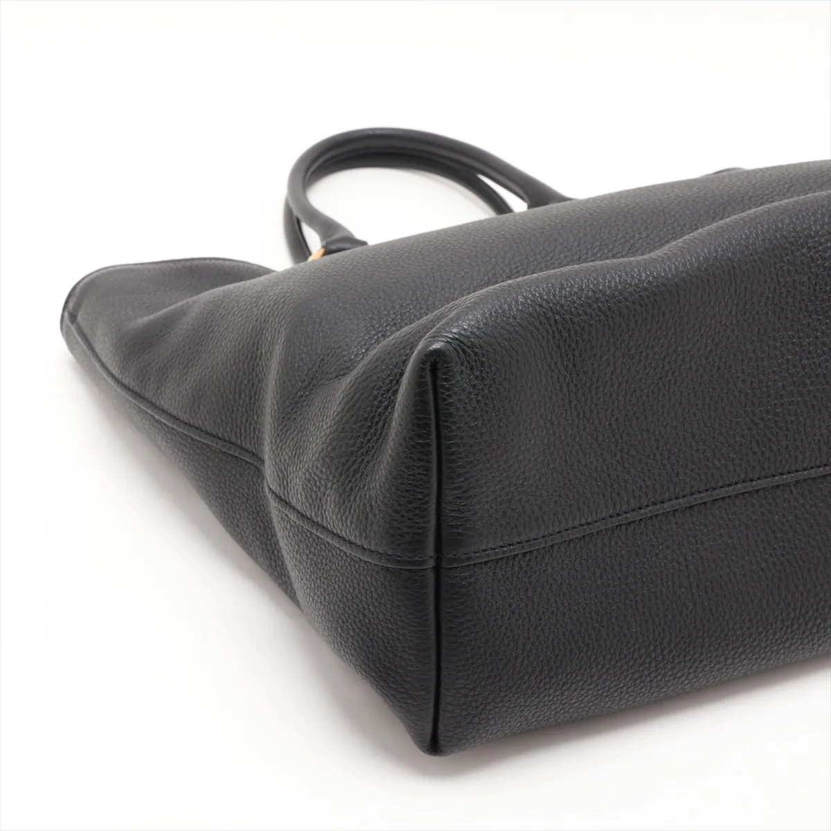 Vitello Phoenix 1BG865 Leather 2-Way Tote Bag, Black — view 4