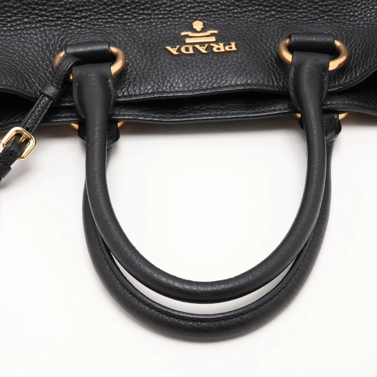 Vitello Phoenix 1BG865 Leather 2-Way Tote Bag, Black — view 5