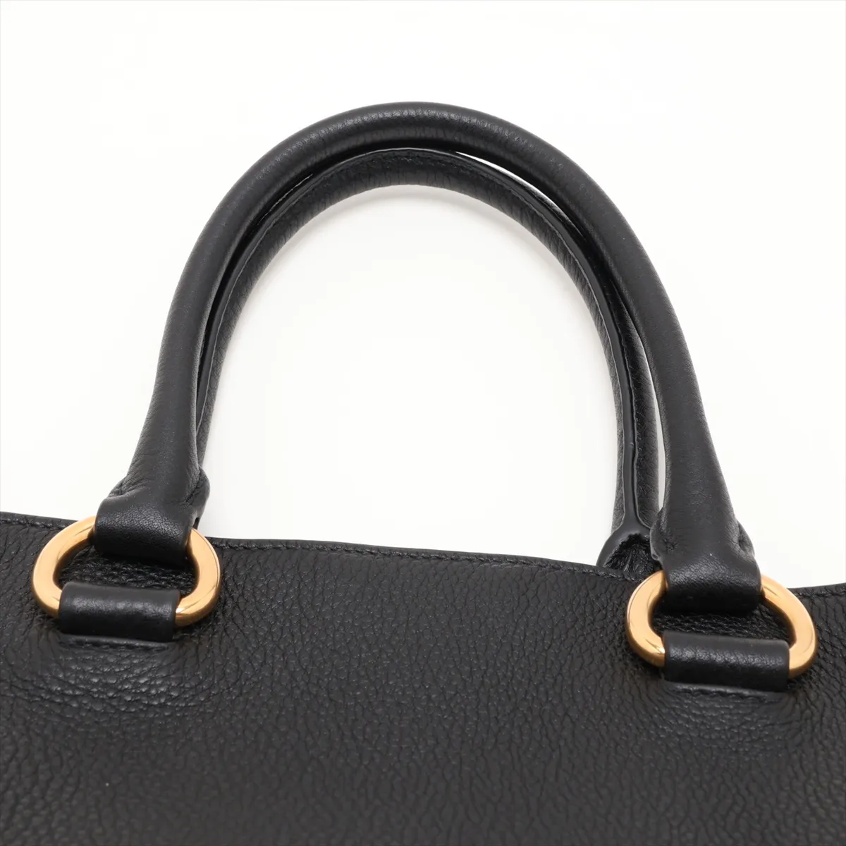 Vitello Phoenix 1BG865 Leather 2-Way Tote Bag, Black — view 6