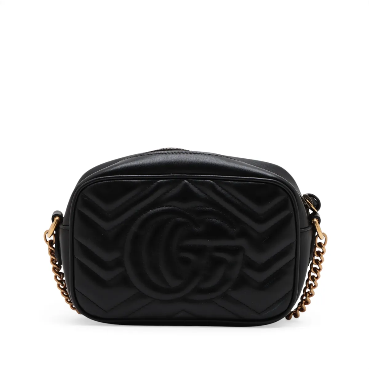 GG Marmont Leather Shoulder Bag, Black, 448065 — view 2