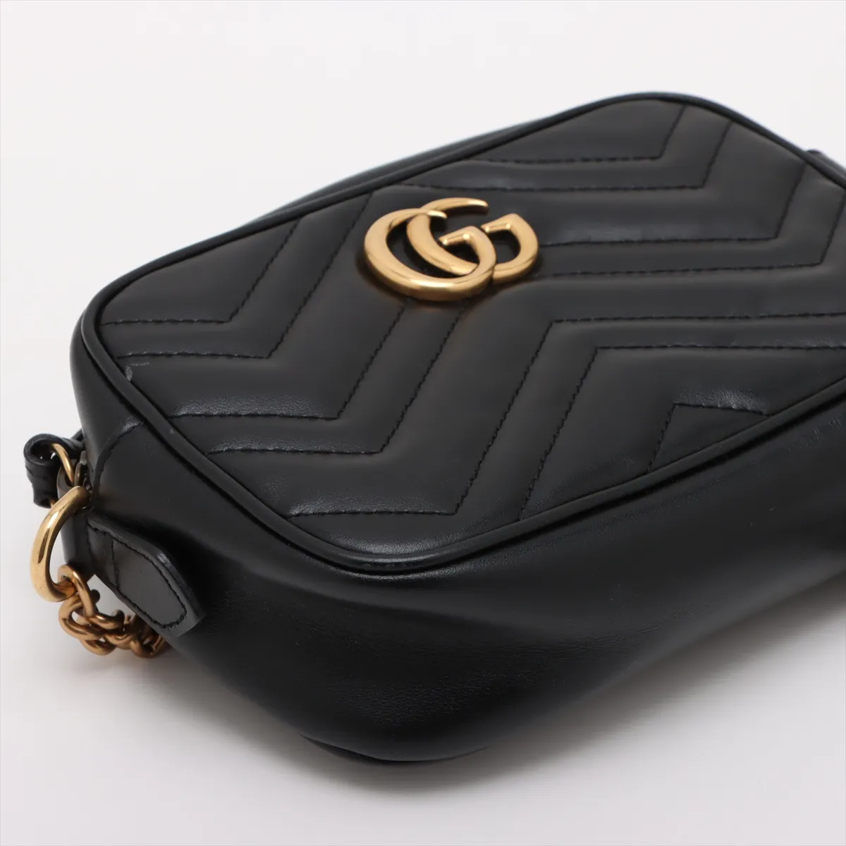 GG Marmont Leather Shoulder Bag, Black, 448065 — view 4