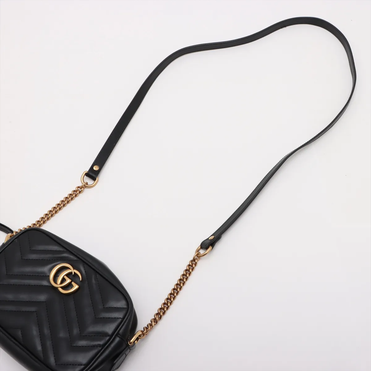 GG Marmont Leather Shoulder Bag, Black, 448065 — view 5